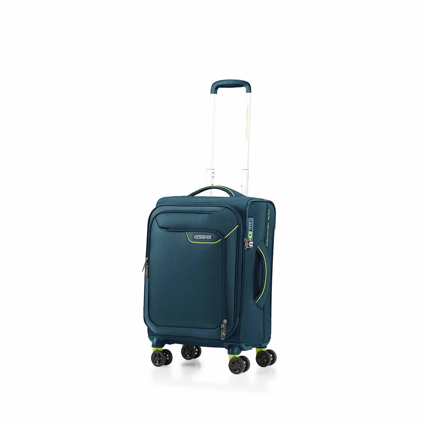 American-Tourister-Applite-4-Eco-55cm-Carry-On-Suitcase-Varsity-Green-Angle