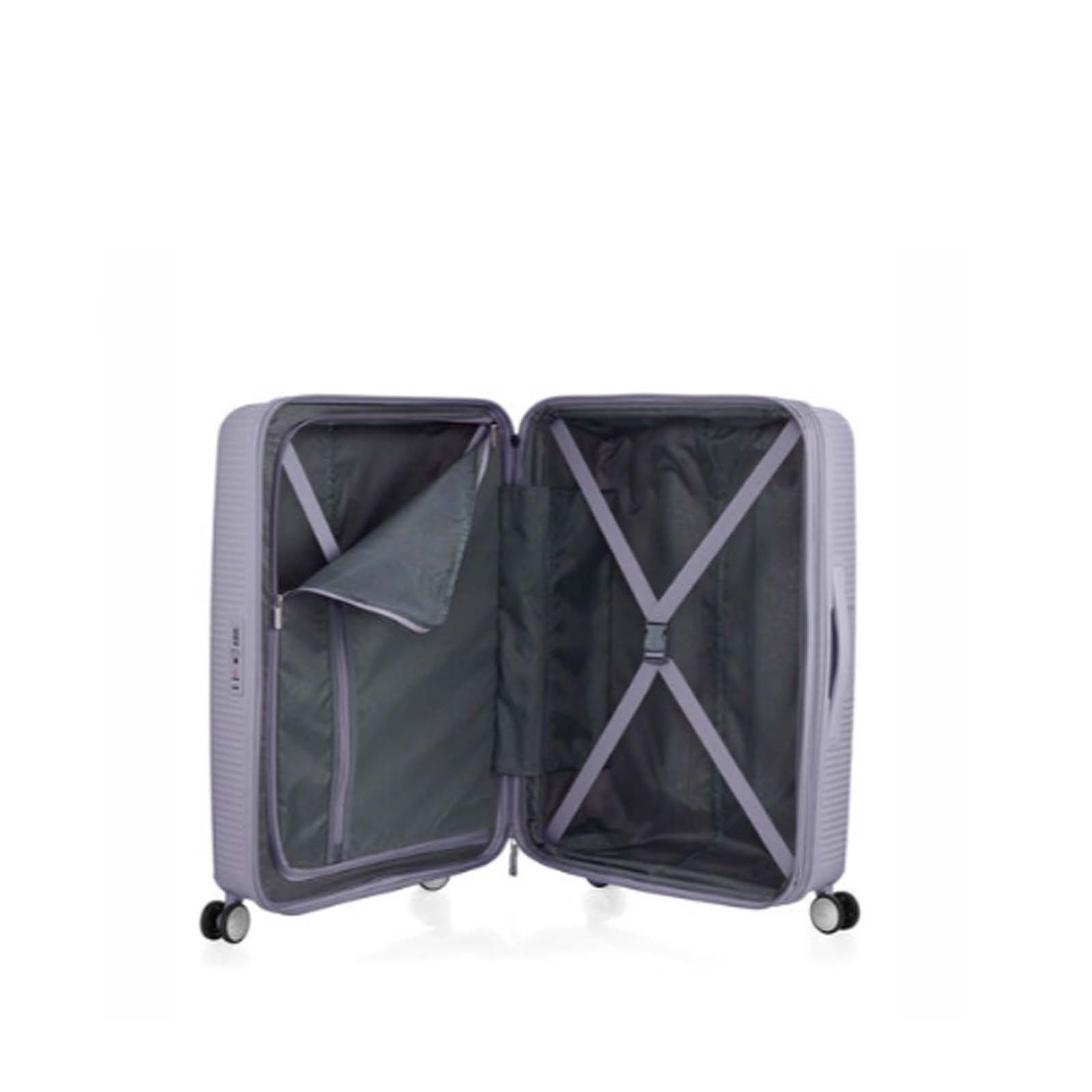 American-Tourister-Curio-2-69cm-Suitcase-Hushed-Orchid-Glow-Open