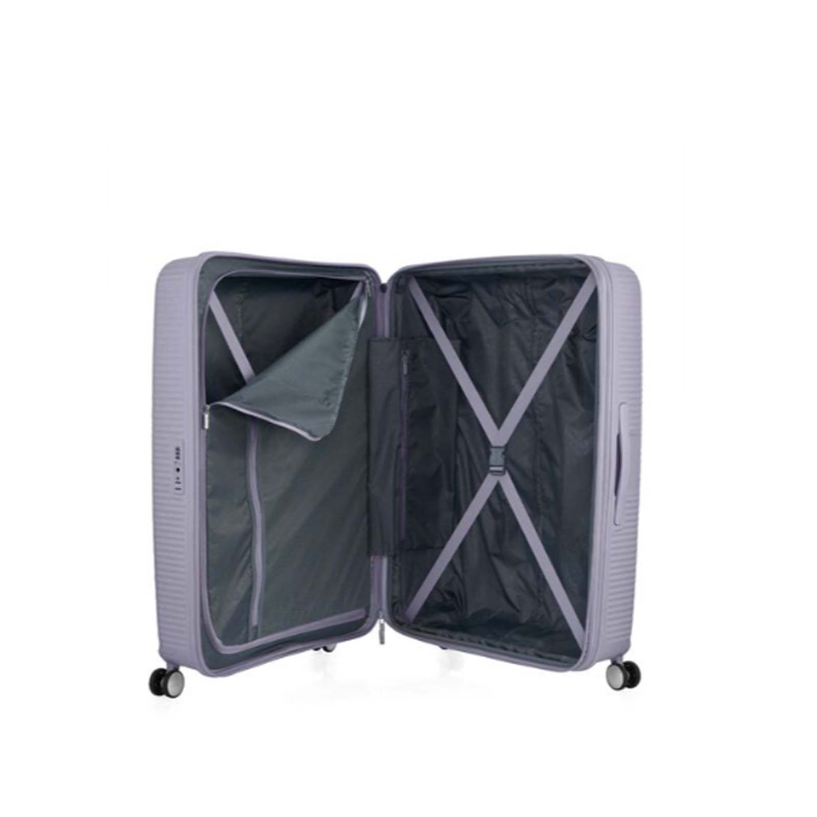 American-Tourister-Curio-2-80cm-Suitcase-Hushed-Orchid-Glow-Open