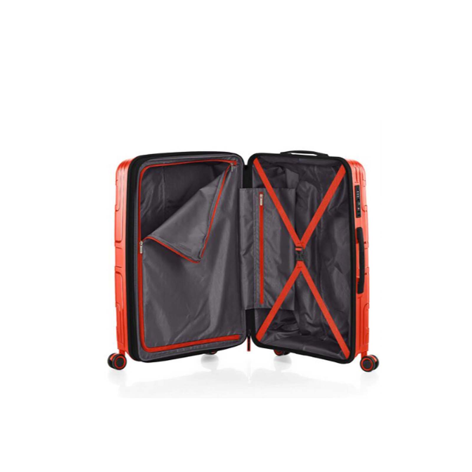 American-Tourister-Light-Max-69cm-Suitcase-Flame-Orange-Open