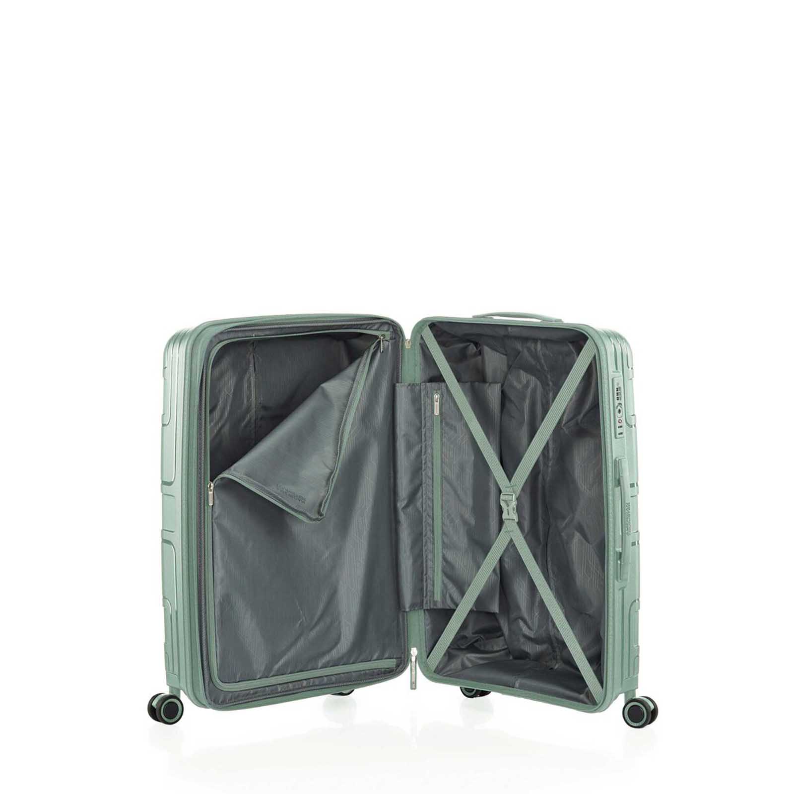 American-Tourister-Light-Max-69cm-Suitcase-Urban-Green-Interior