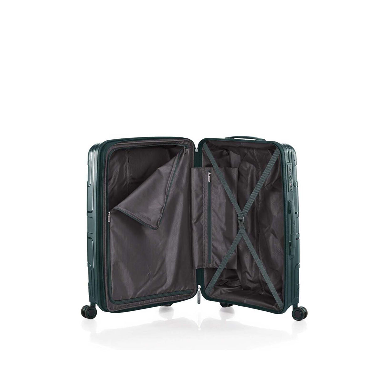American-Tourister-Light-Max-69cm-Suitcase-Varsity-Green-Open
