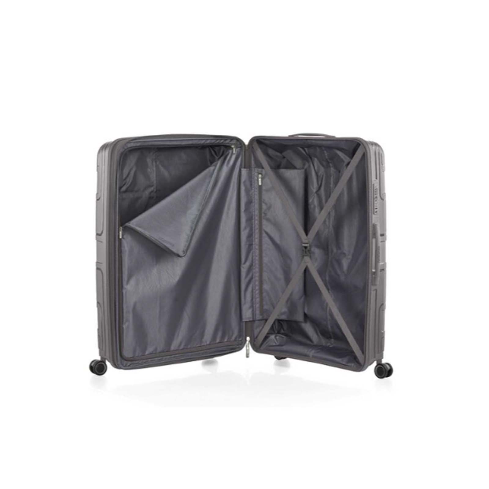 American-Tourister-Light-Max-82cm-Suitcase-Mercury-Grey-Open
