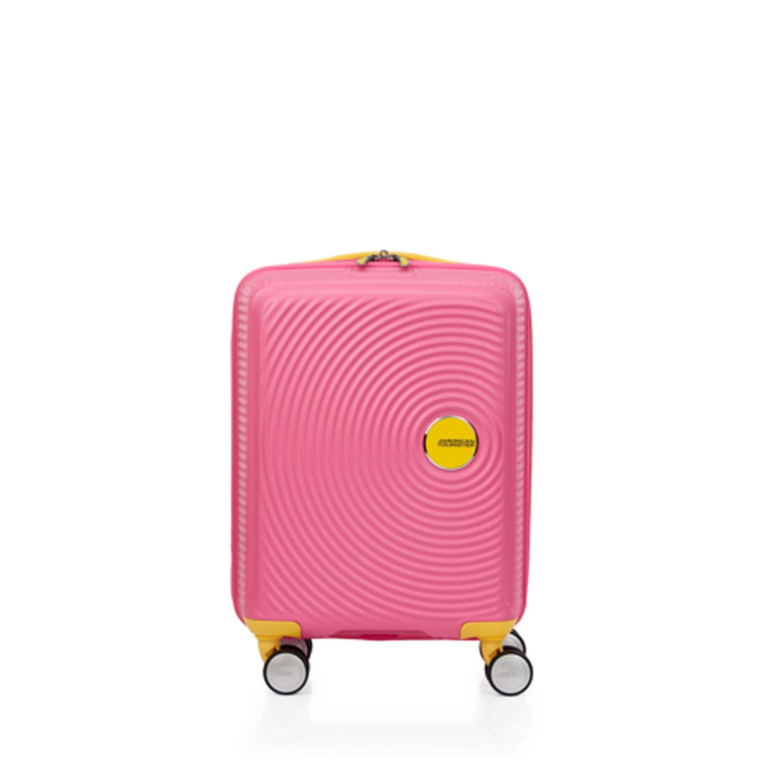 American-Tourister-Little-Curio-47cm-Carry-On-Suitcase-ASR-Pink-Yellow-Front