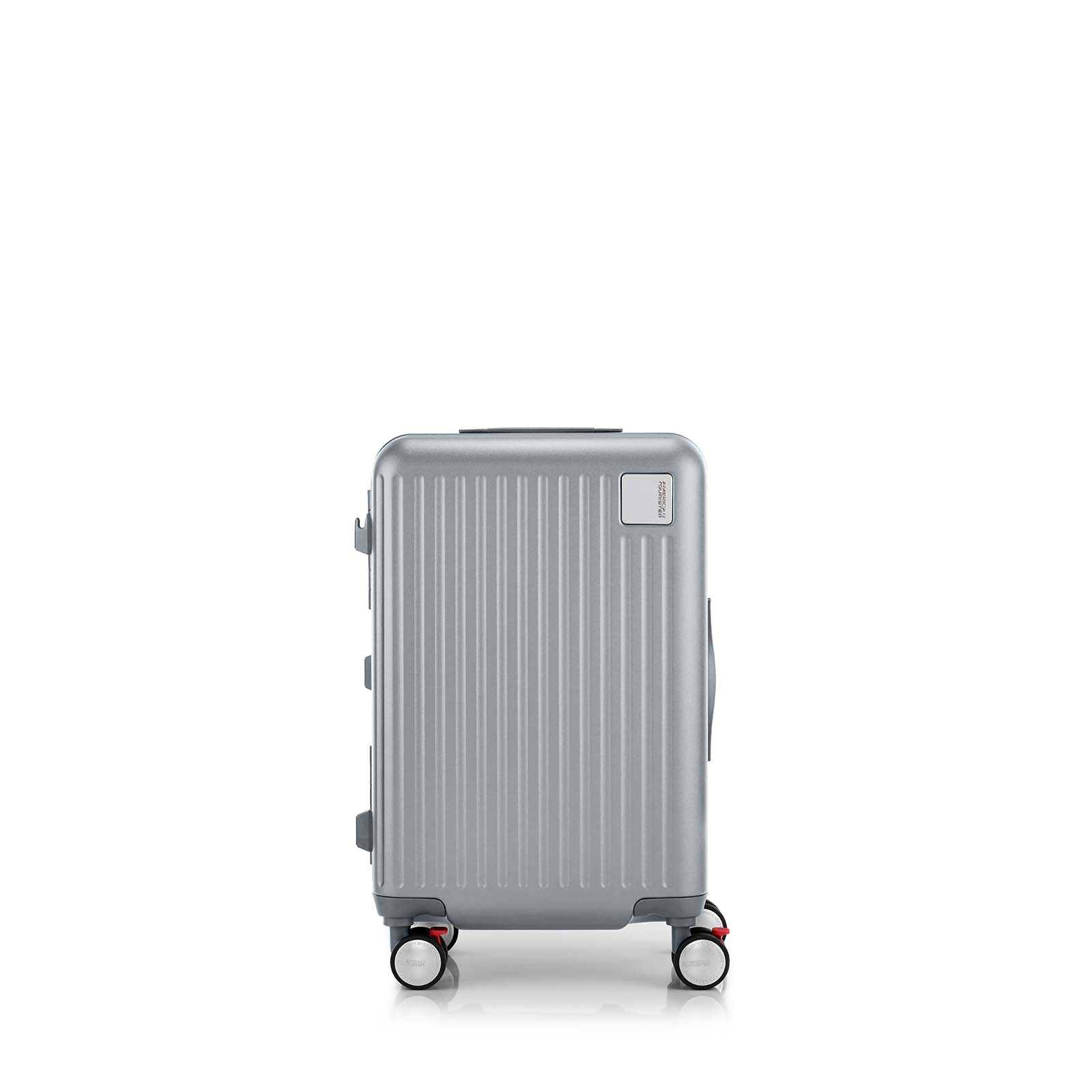 American-Tourister-Lockation-55cm-Carry-On-Suitcase-Light-Silver-Front