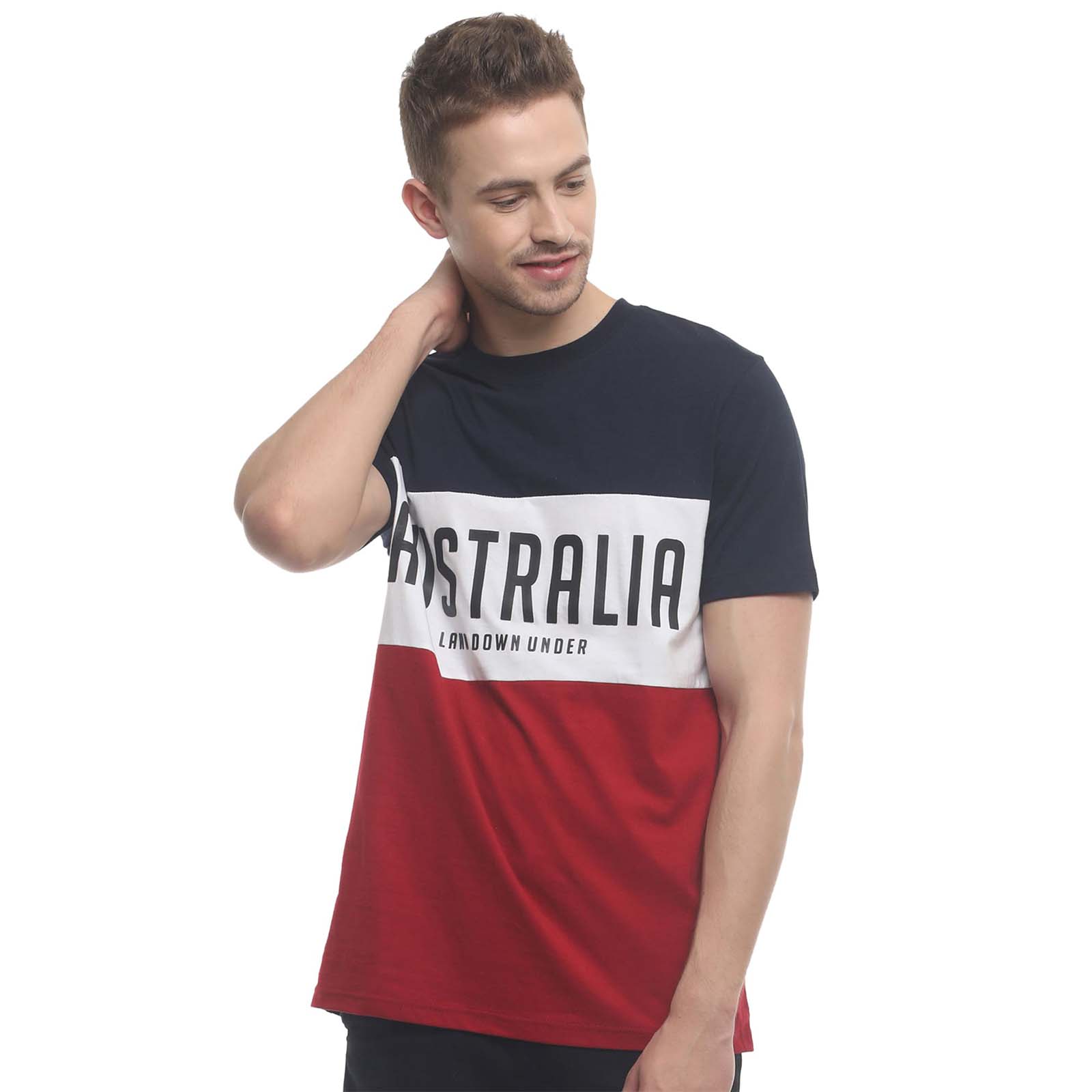 Australia-Land-Down-Under-Tricolour-T-Shirt-Navy