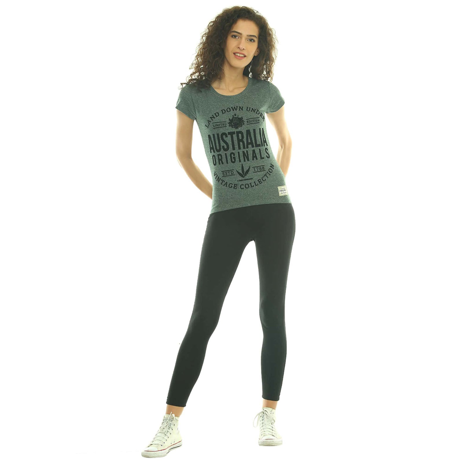 Australia-Originals-Ladyfit-T-Shirt-Green-Front-1