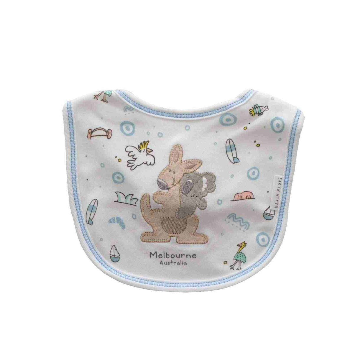 Baby-Boy-Bib-Koala-Kangaroo-White