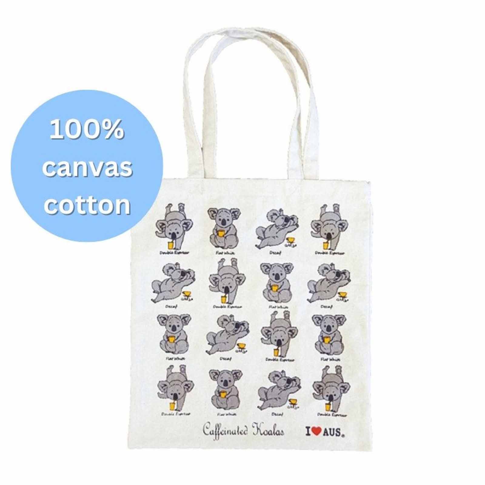 Canvas-Shopping-Bag-Caffeinated-Koala