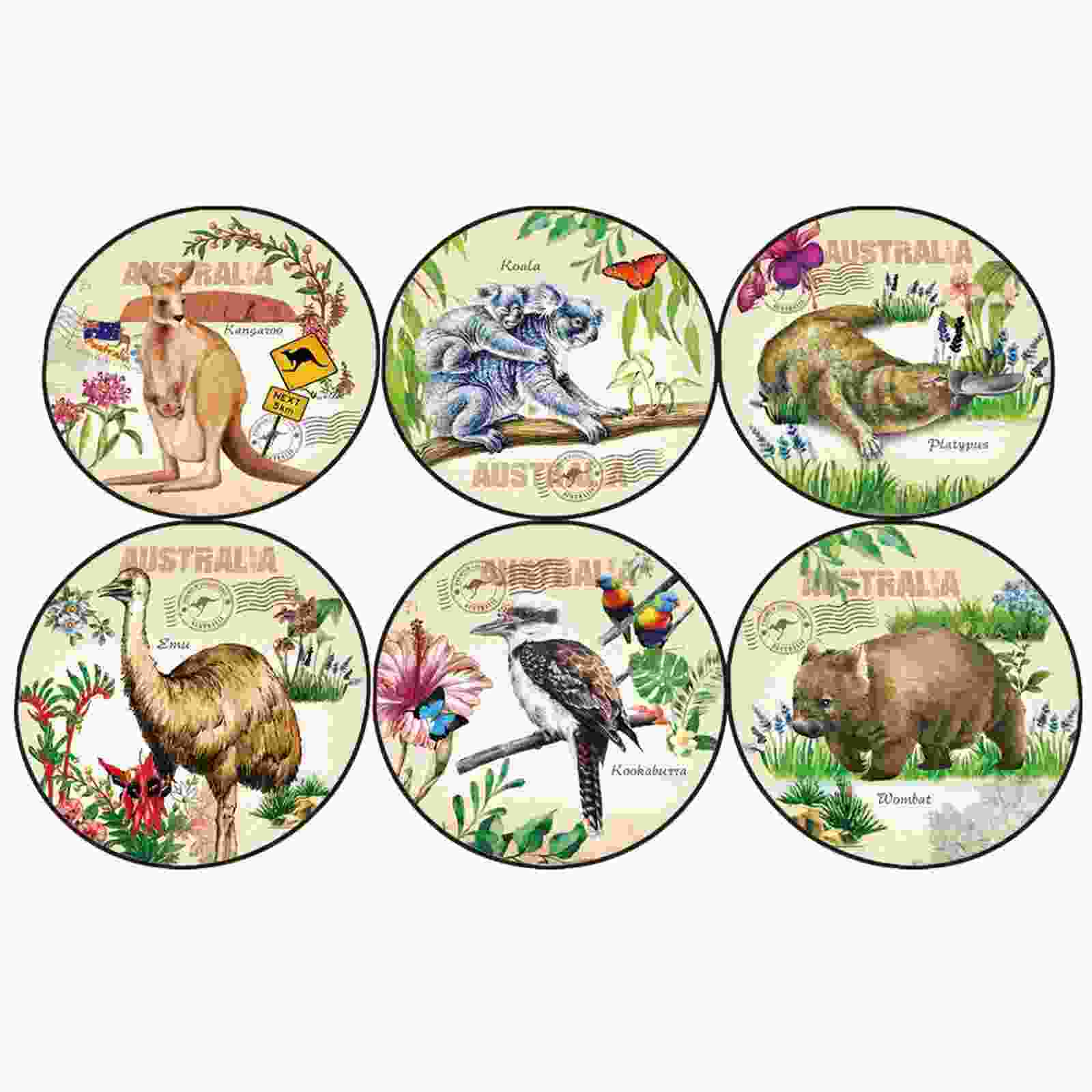 Coaster-6-Pcs-Boxed-Aus-Fauna