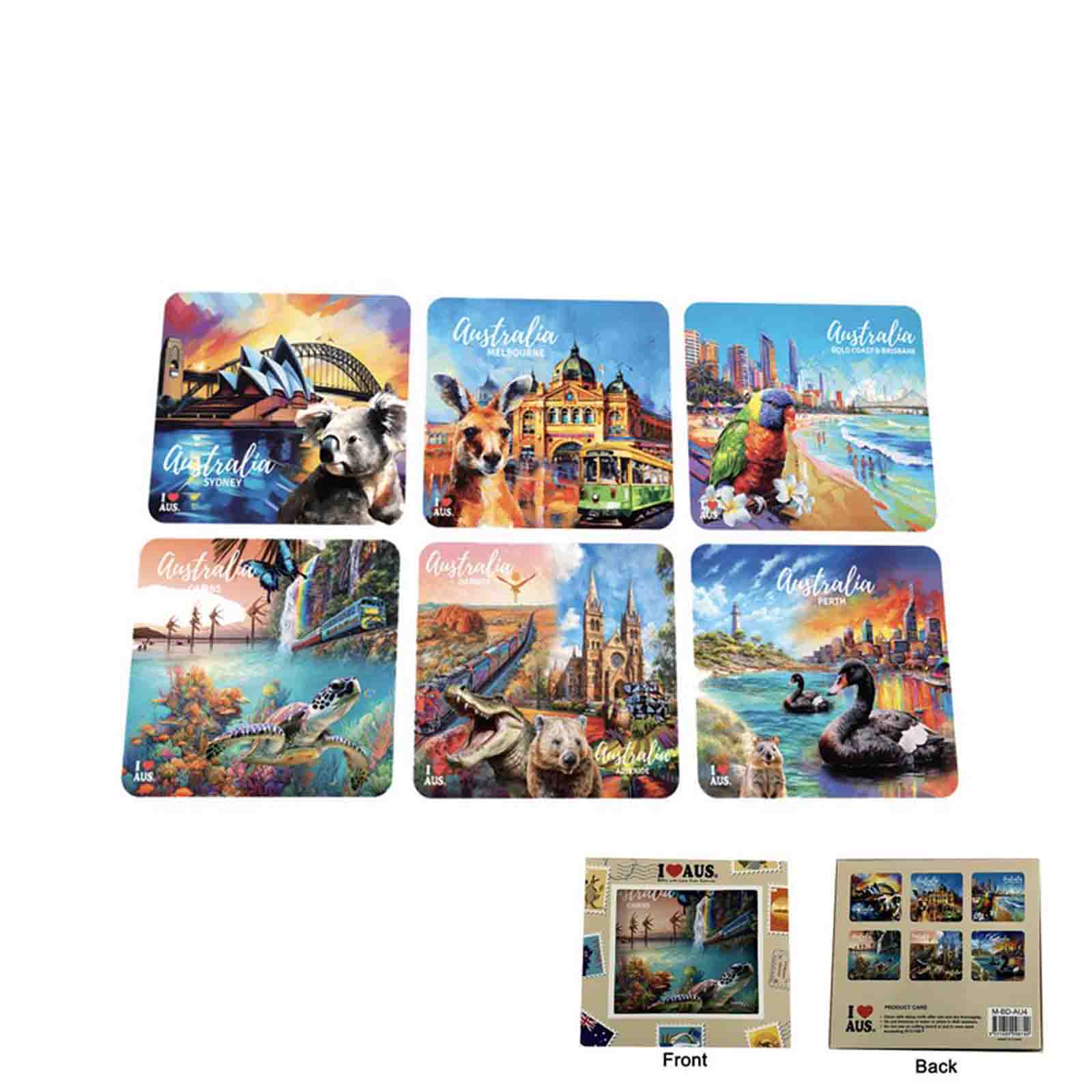 Coaster-6-Pcs-Boxed-Aus-Oil-Painting