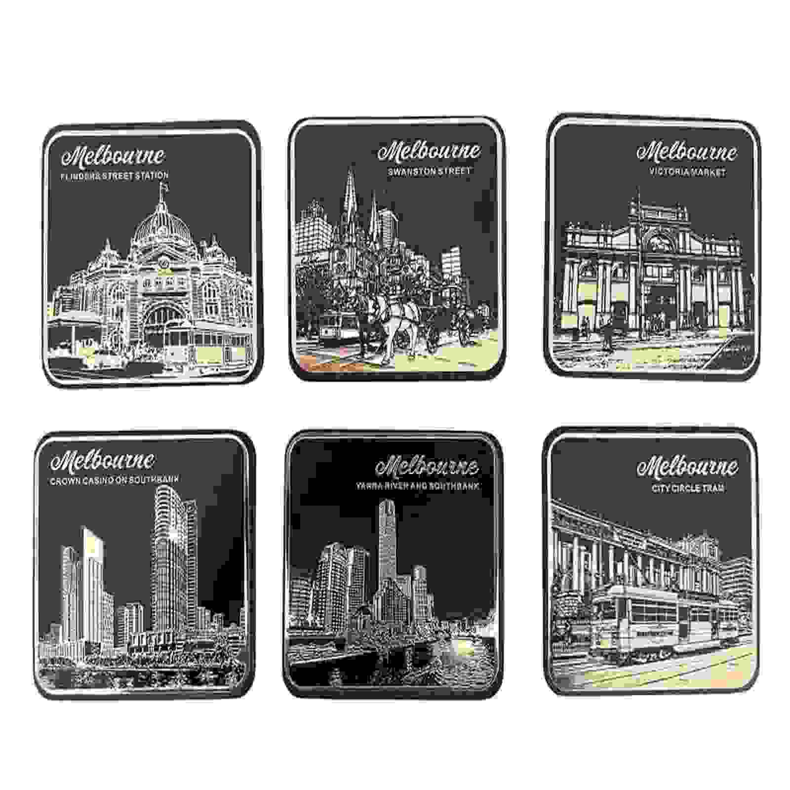 Coaster-6-Pcs-Boxed-Melbourne-Black