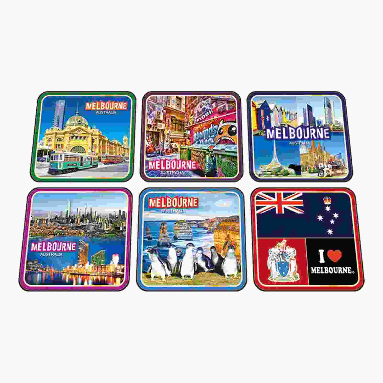 Coaster-6-Pcs-Boxed-Melbourne-Printed