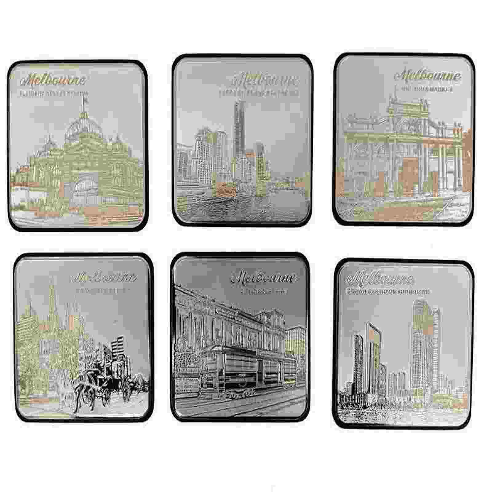 Coaster-6-Pcs-Boxed-Melbourne-Silver
