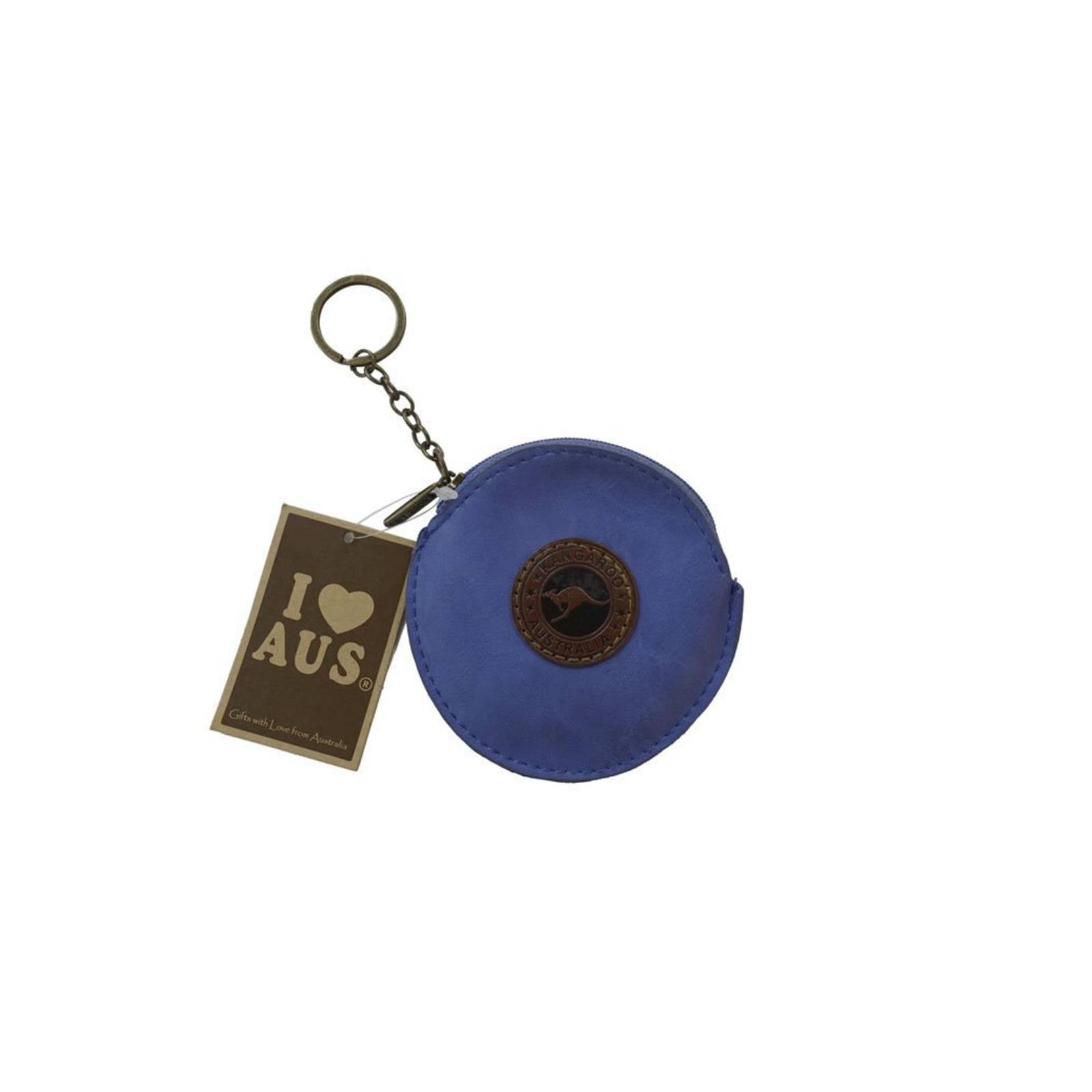 Coin-Purse-Key-Chain-Round-Kangaroo-Badge-LBLU