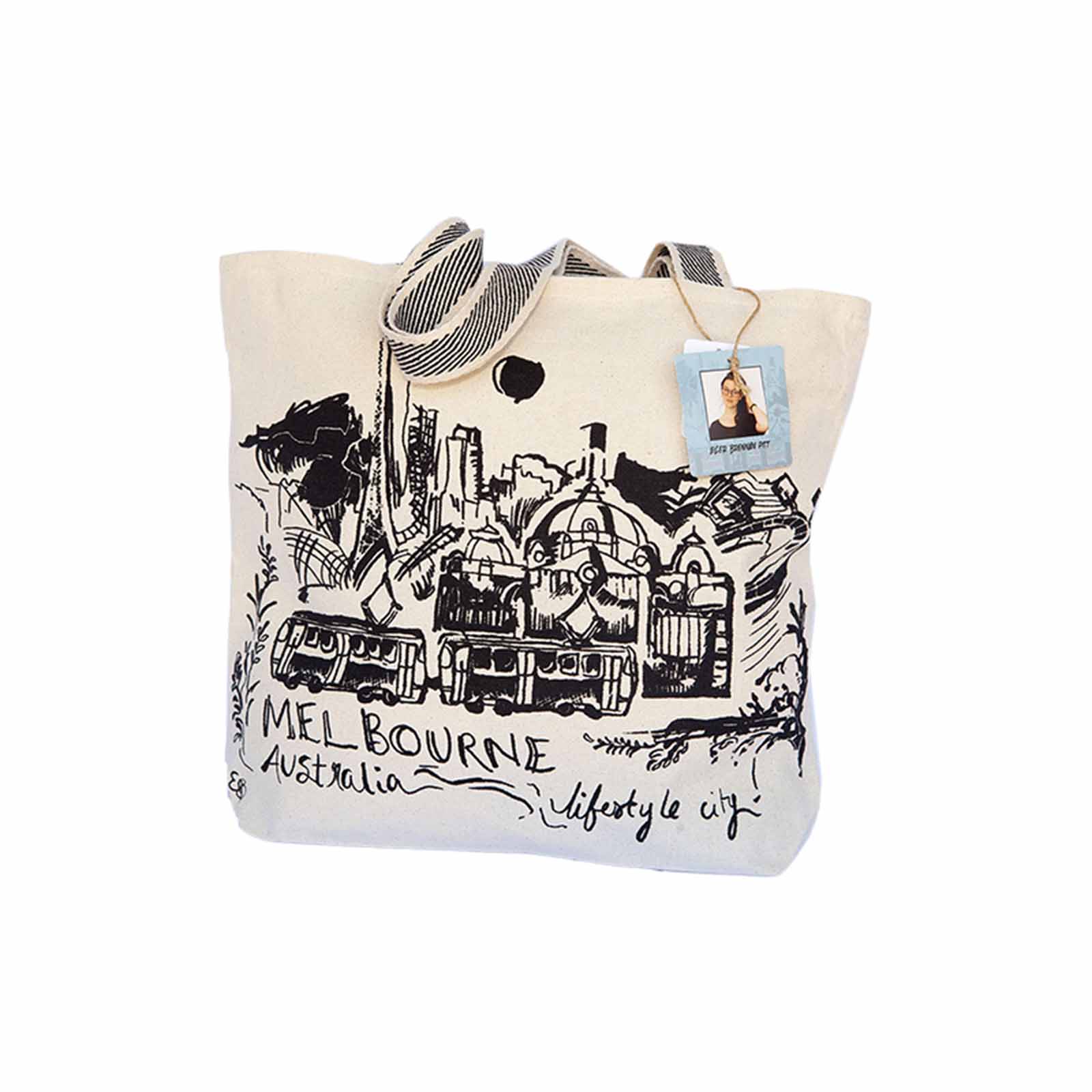 Cotton-Canvas-Tote-Bag-Melbourne-B-W-43x38cm