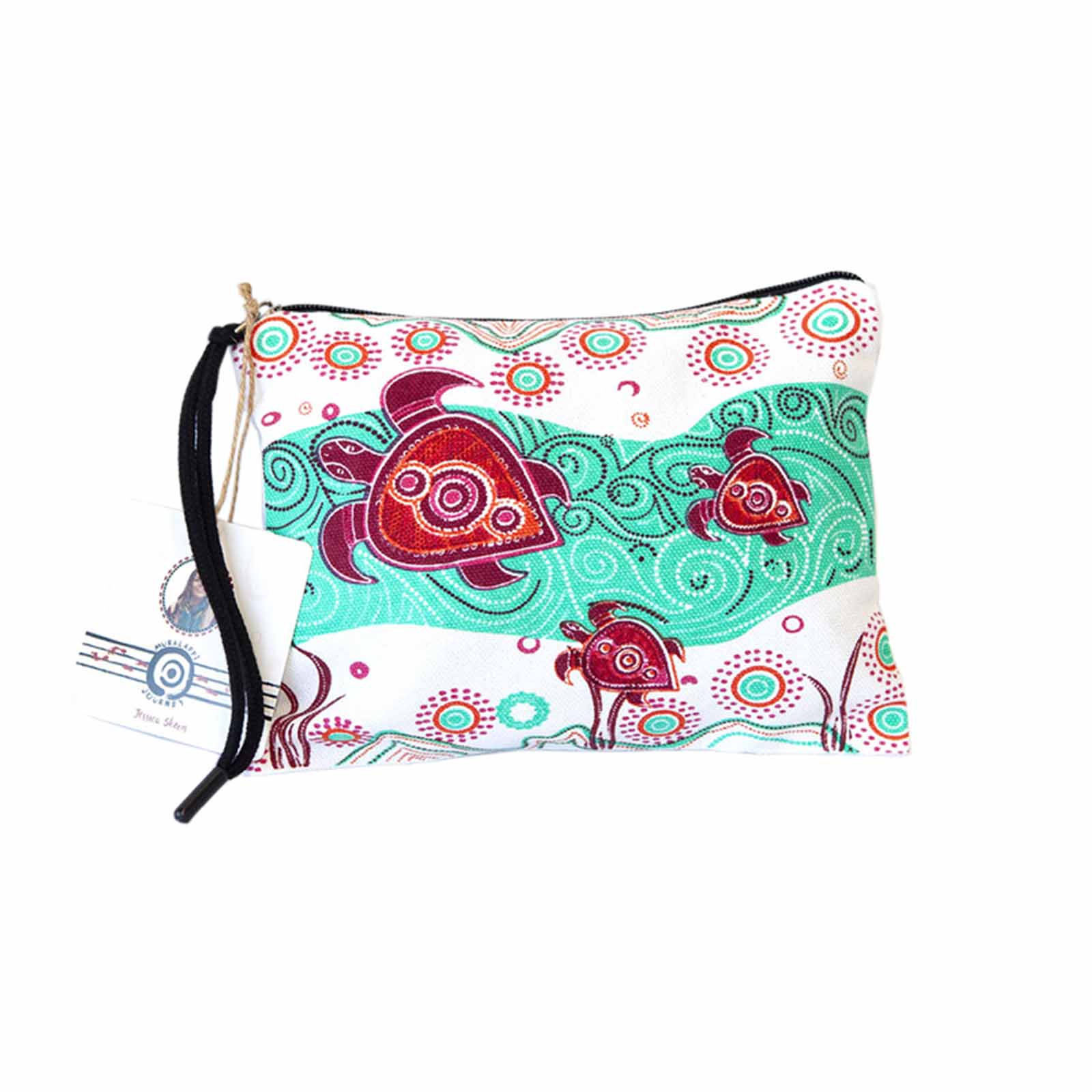 Cotton-Utility-Pouch-Reef-Turtle-Journey-21-X-17cm