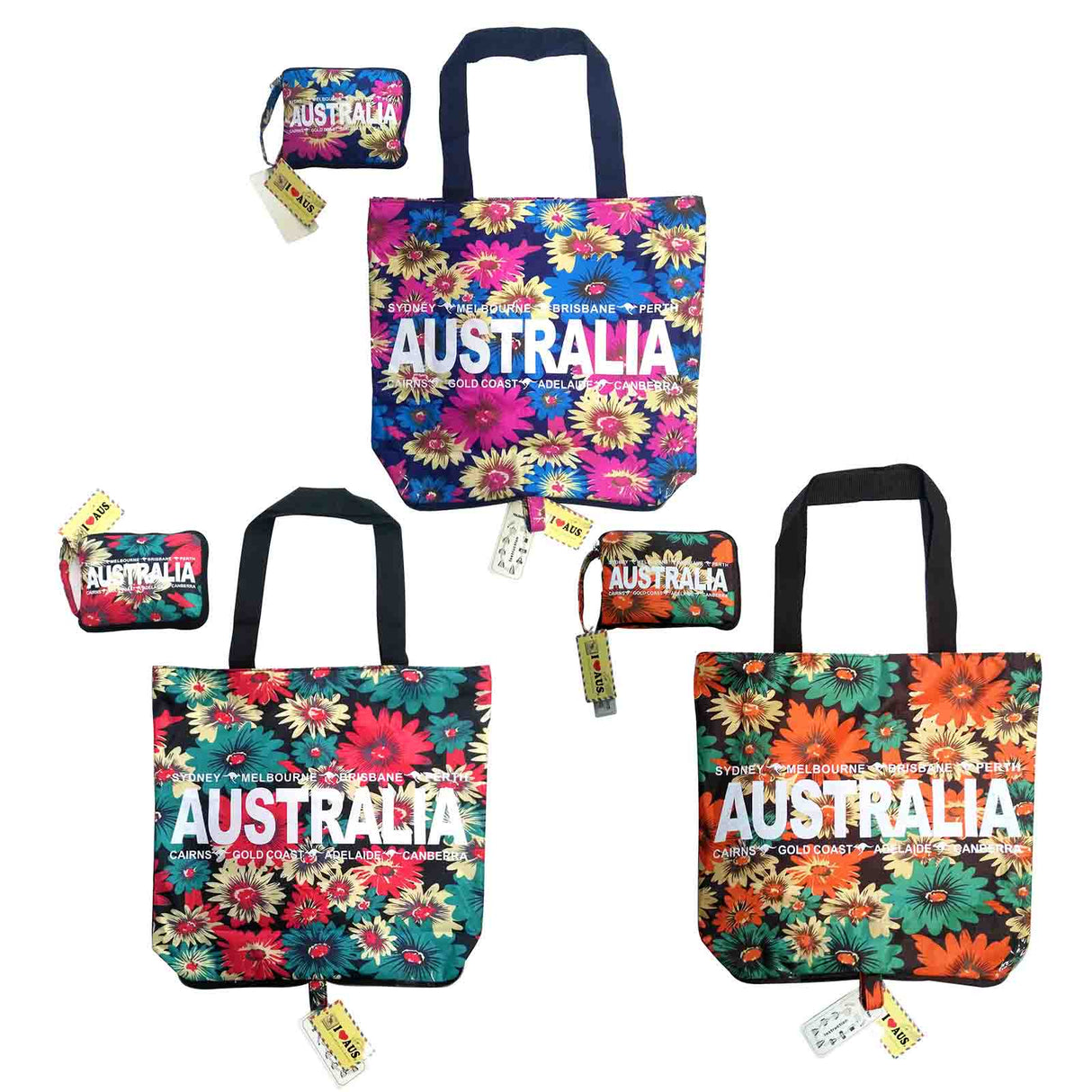 Fold-out Shopping Bag Australia Flower Design