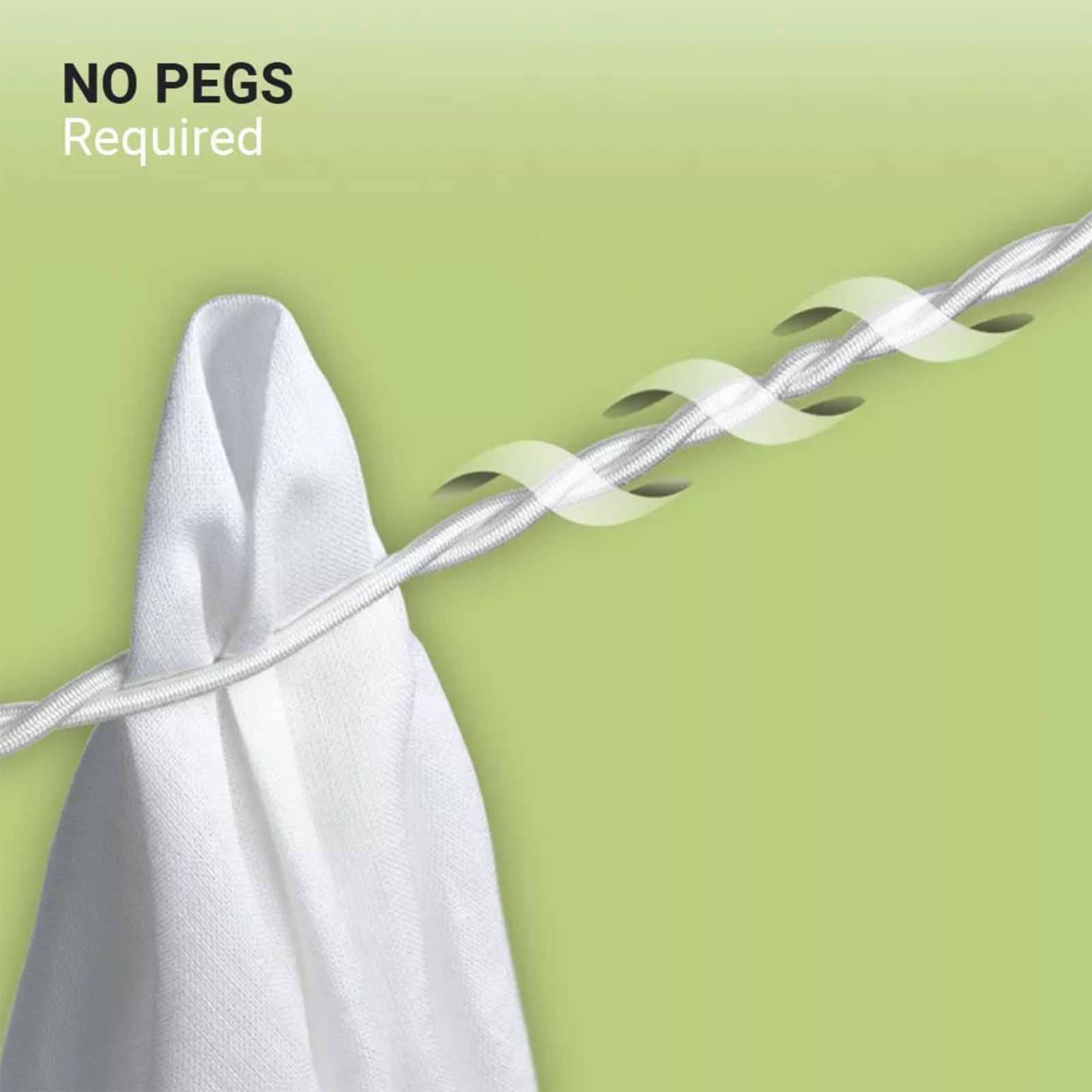 Pegless washing line with suction cups on a white background