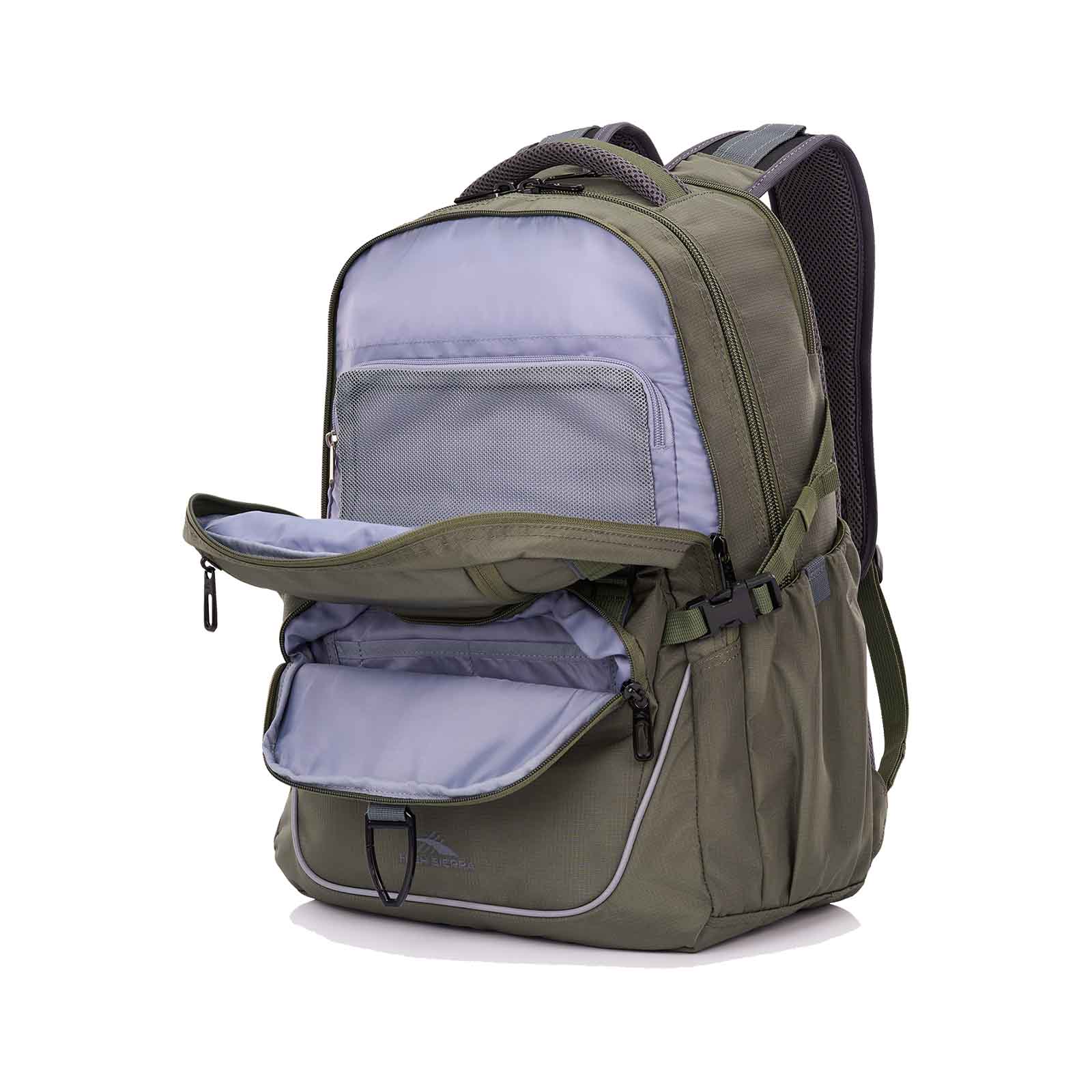 High-Sierra-Access-4-Eco-16-Inch-Laptop-Backpack-Khaki-Open