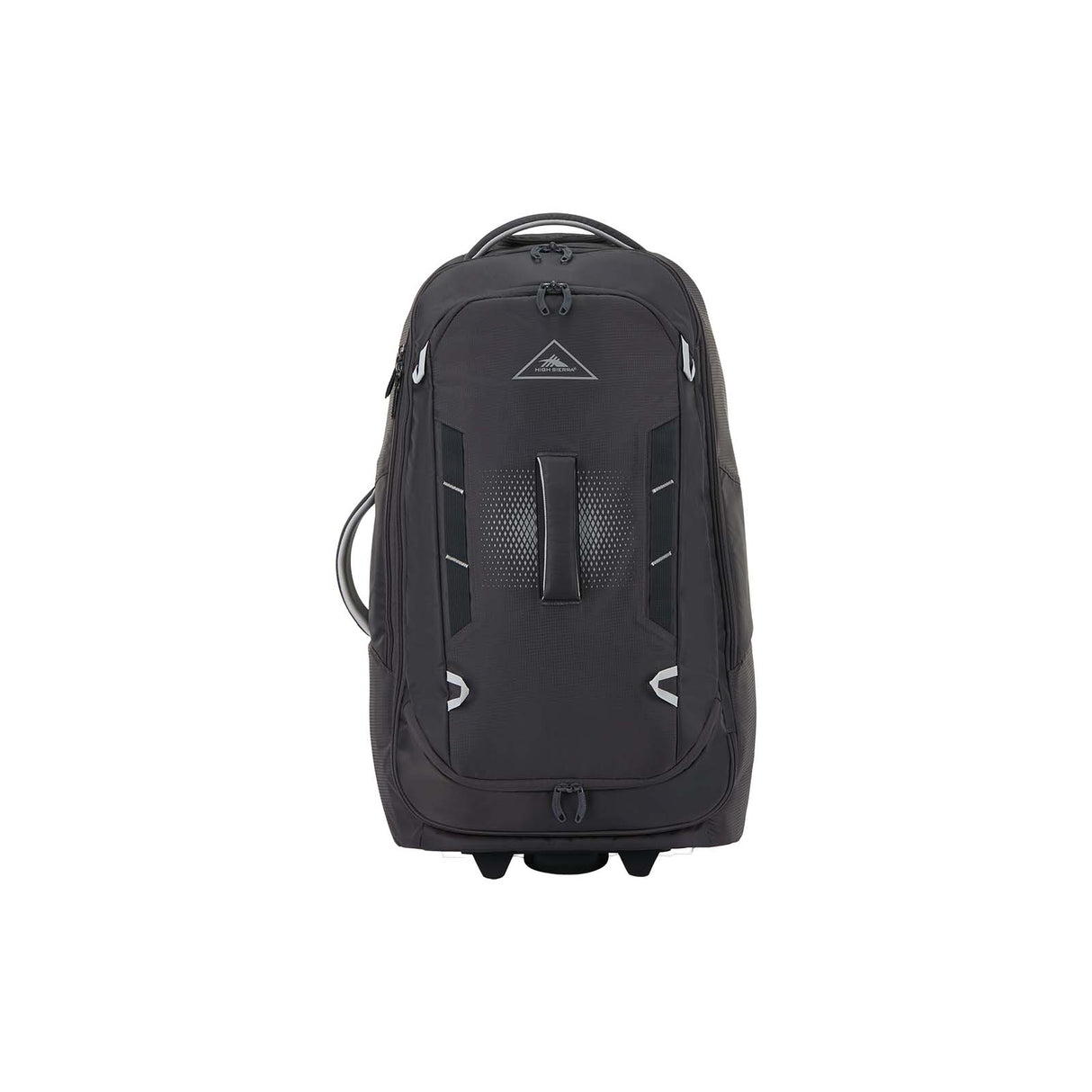 High-Sierra-Composite-V4-76cm-Wheeled-Duffel-Black-Red-Silver-Metal-Grey-Front