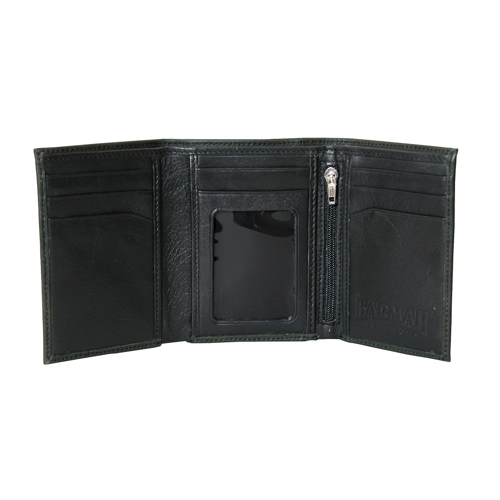Kangaroo-Leather-Wallet-Double-Fold-Black-Open
