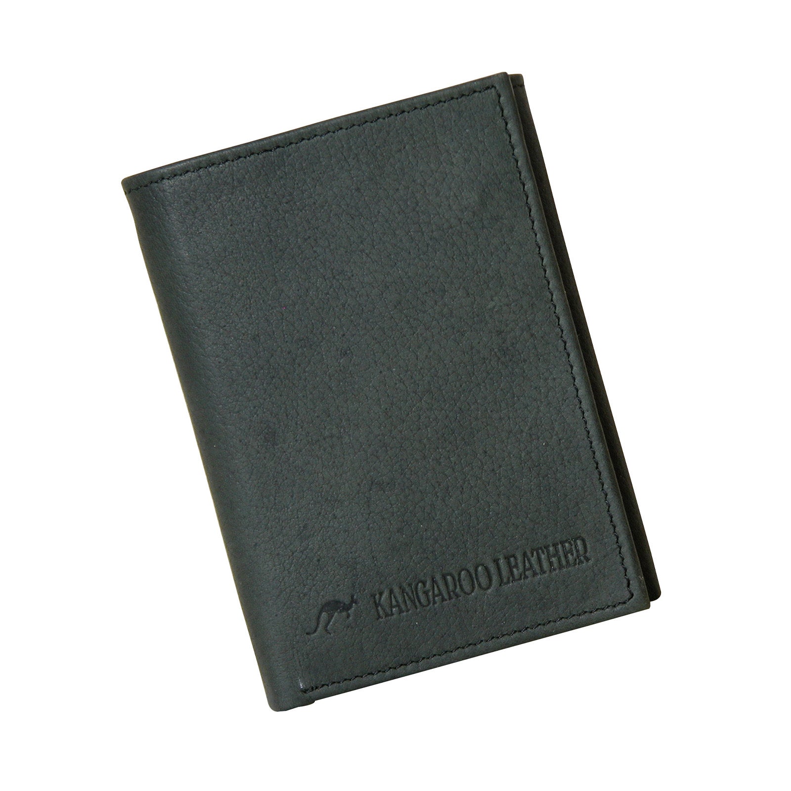 Kangaroo-Leather-Wallet-Double-Fold-Black