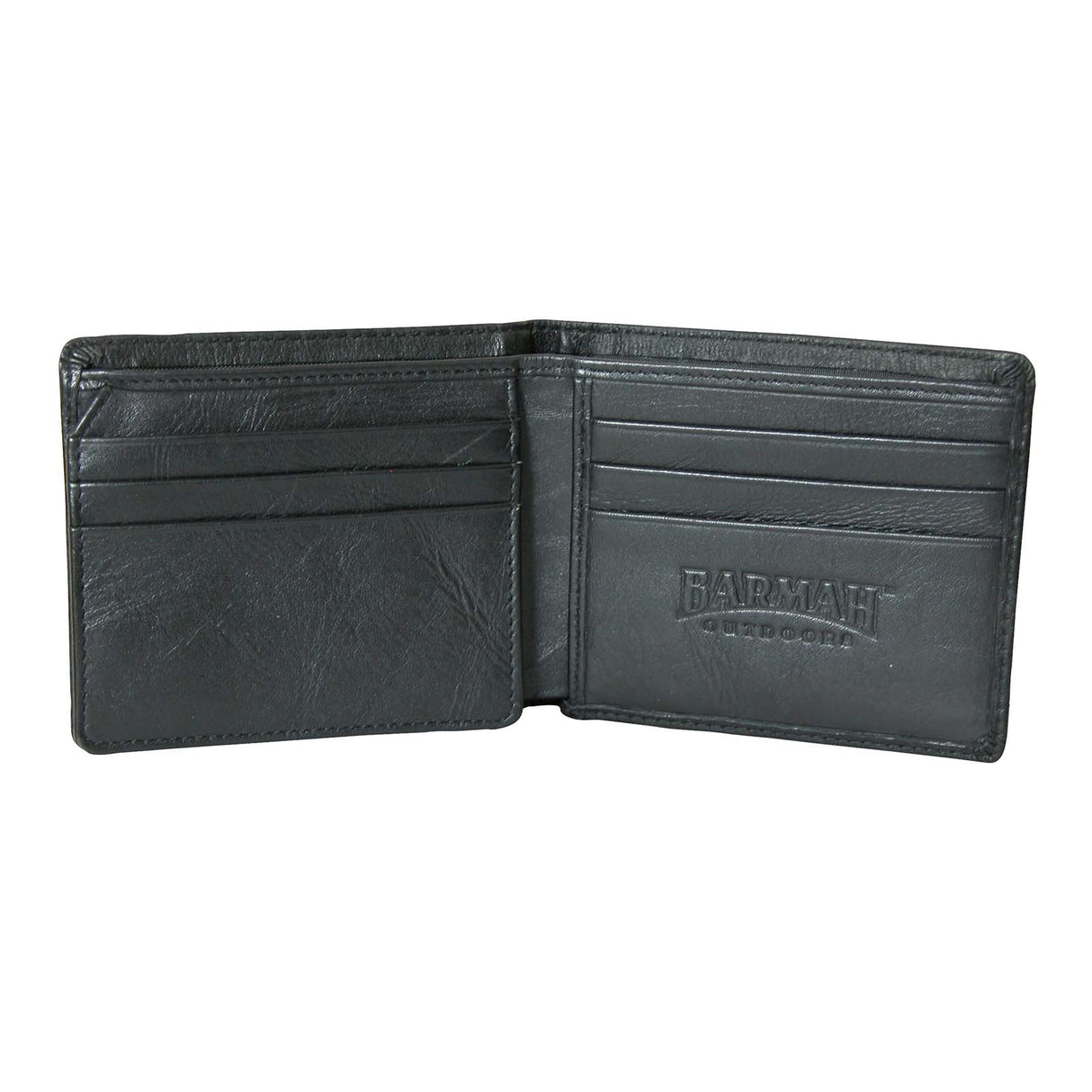 Kangaroo-Leather-Wallet-Single-Fold-Black-Open