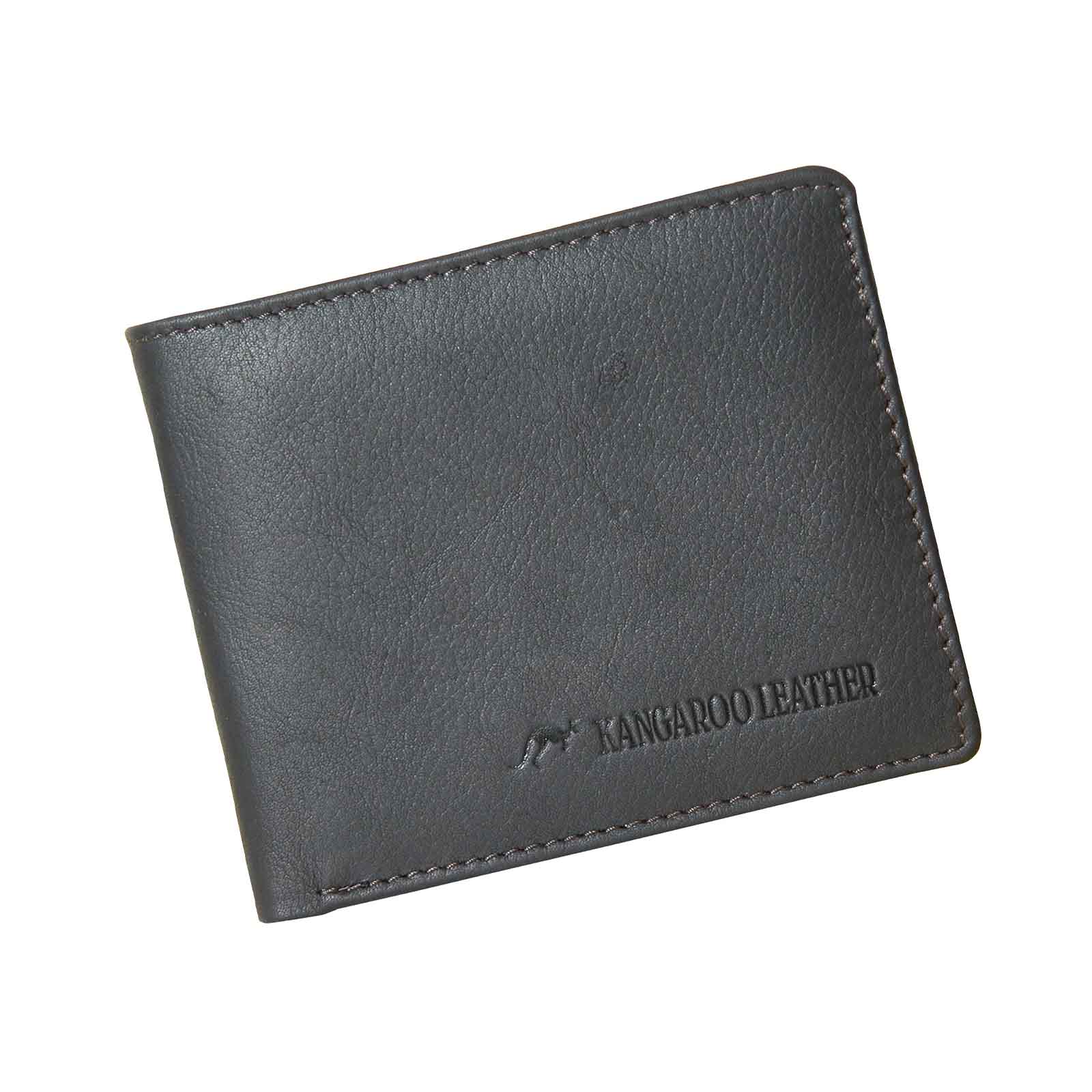 Kangaroo-Leather-Wallet-Single-Fold-Black