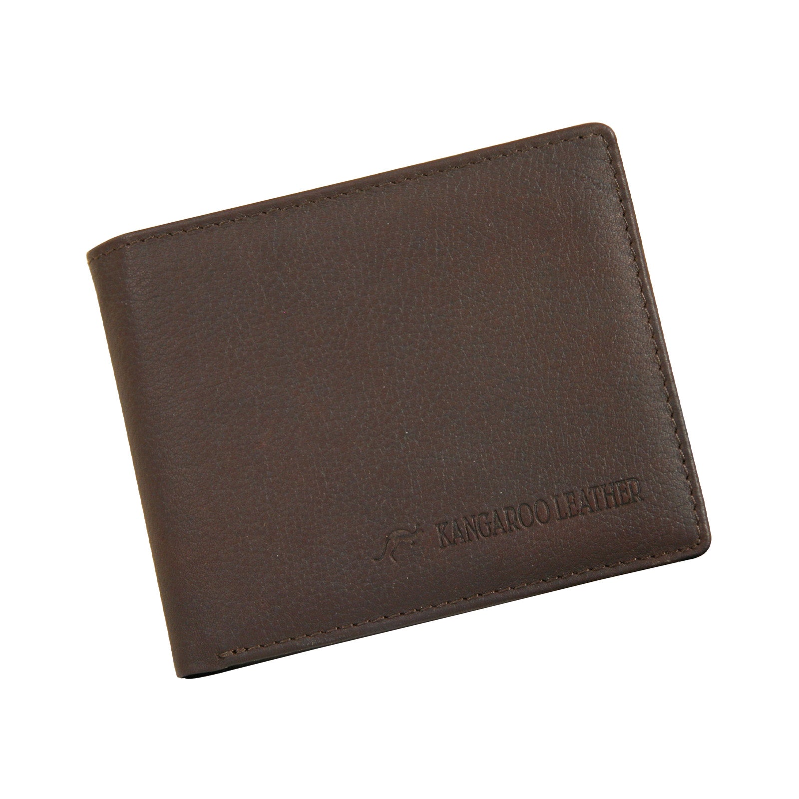 Kangaroo-Leather-Wallet-Single-Fold-Brown