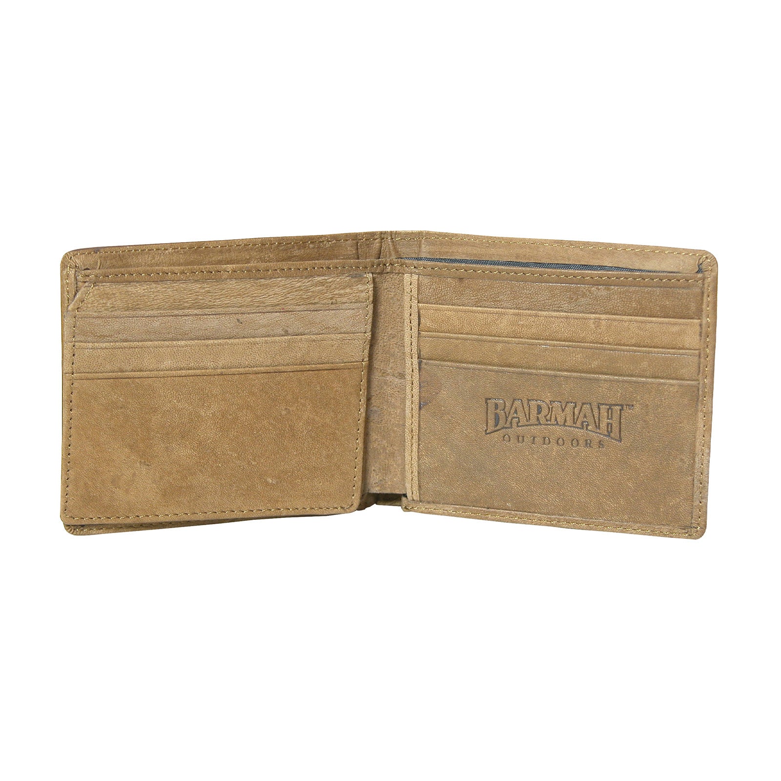 Kangaroo-Leather-Wallet-Single-Fold-Hickory-Open