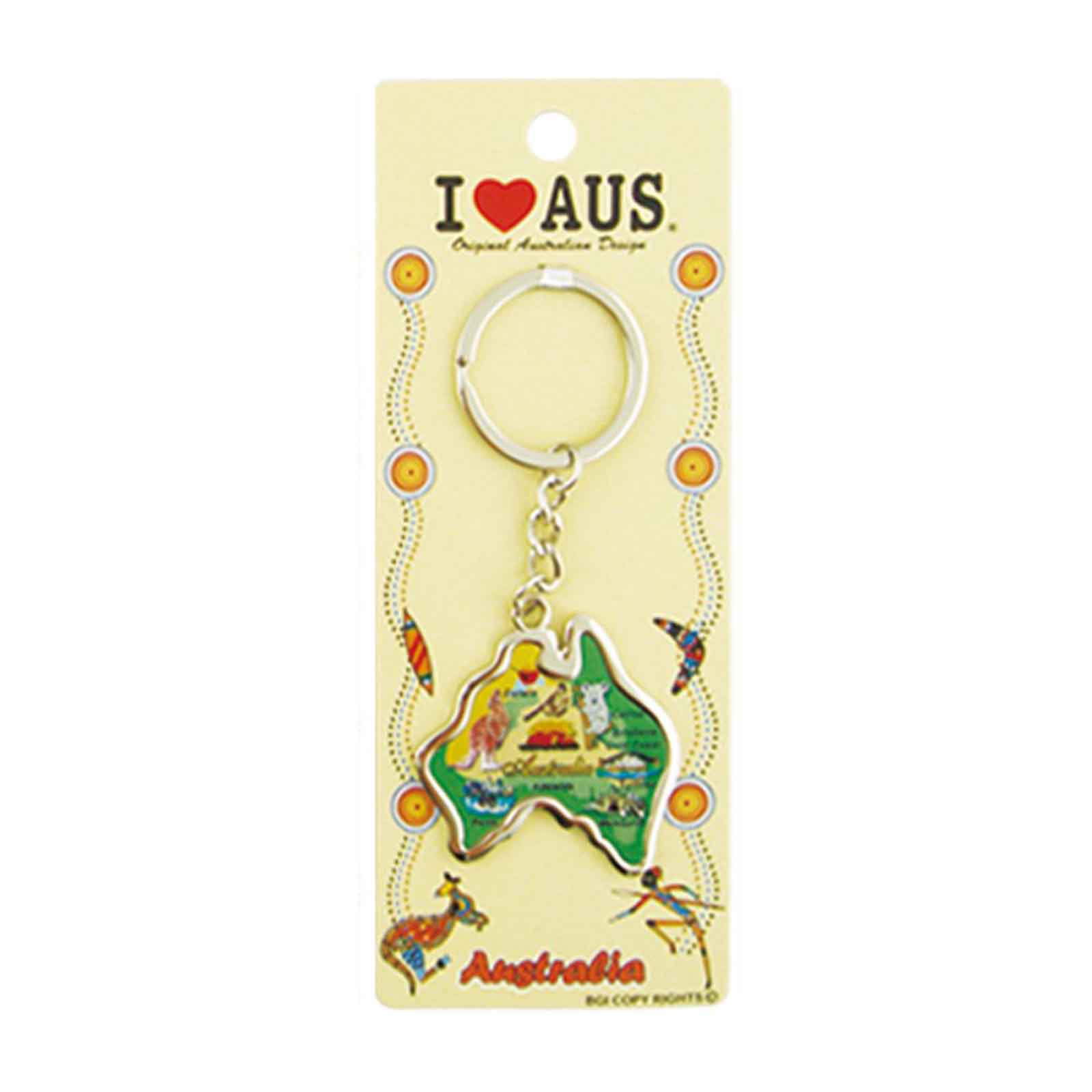Key-Ring-Map-Kangaroo-Scene-Green