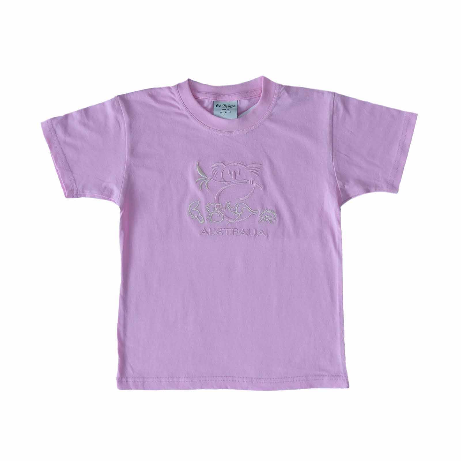 Kids T-Shirt Large Koala & Animals Pink 2