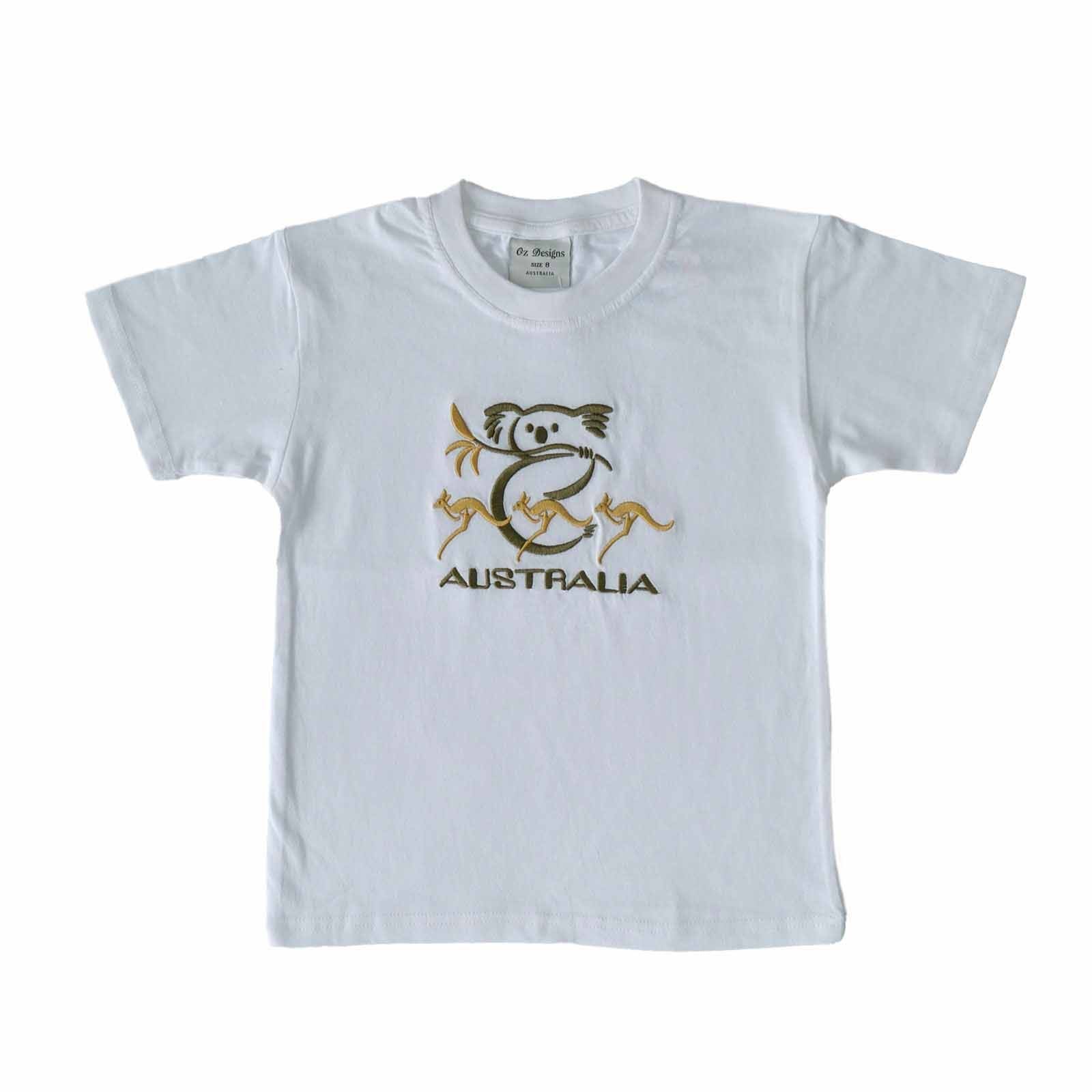 Kids T-Shirt Large Koala & Kangaroos White 4