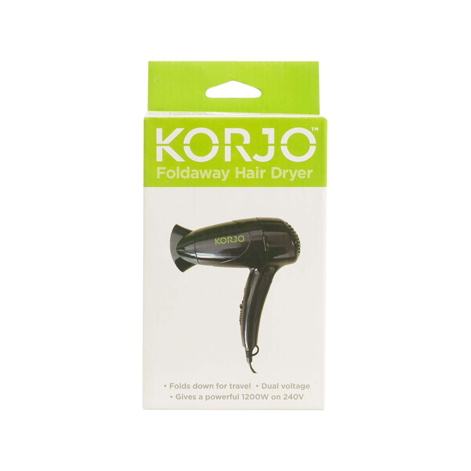 Korjo-Foldaway-Hair-Dryer-Packaged