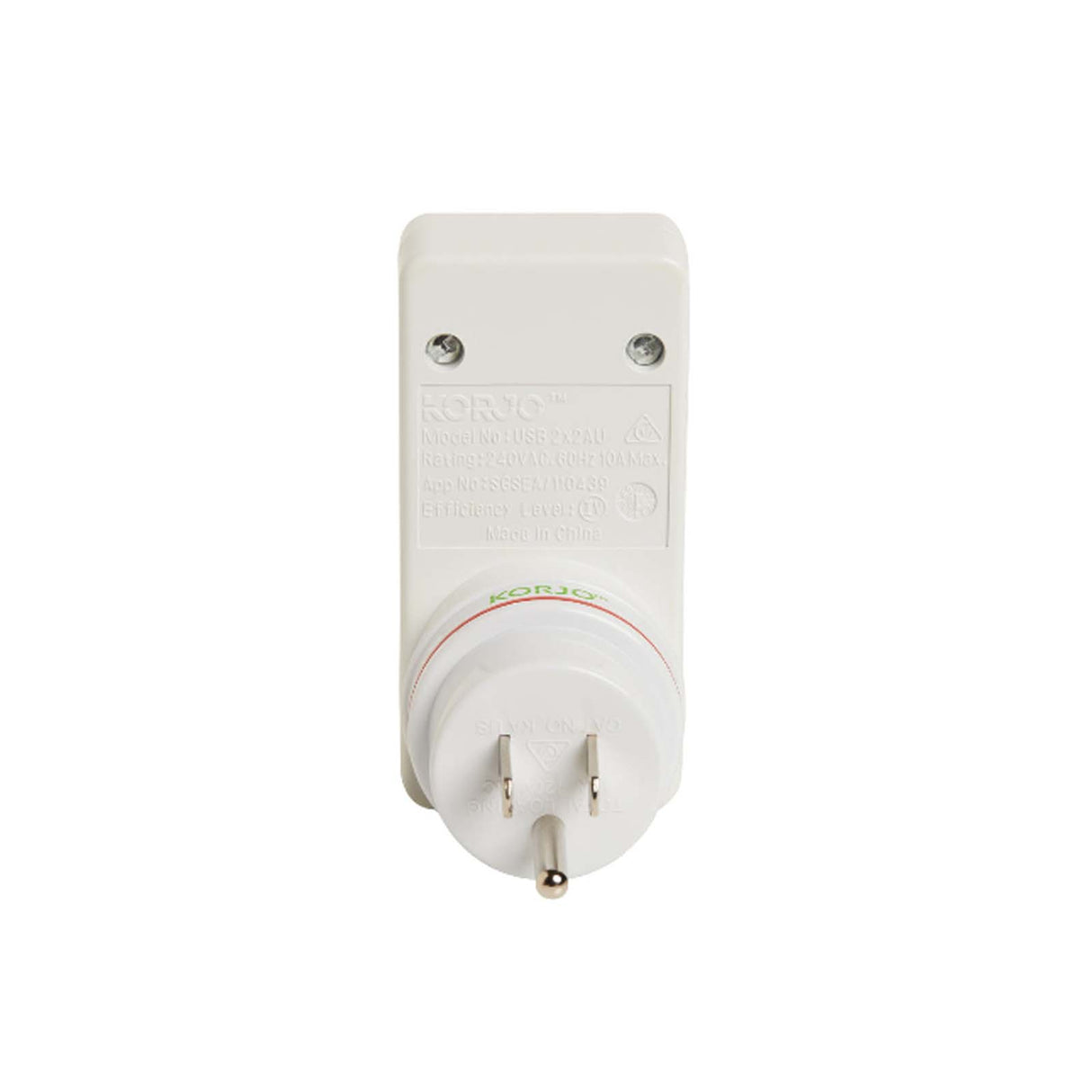 Korjo-Travel-Adaptor-2-USB-Port-Australia-To-USA-Back