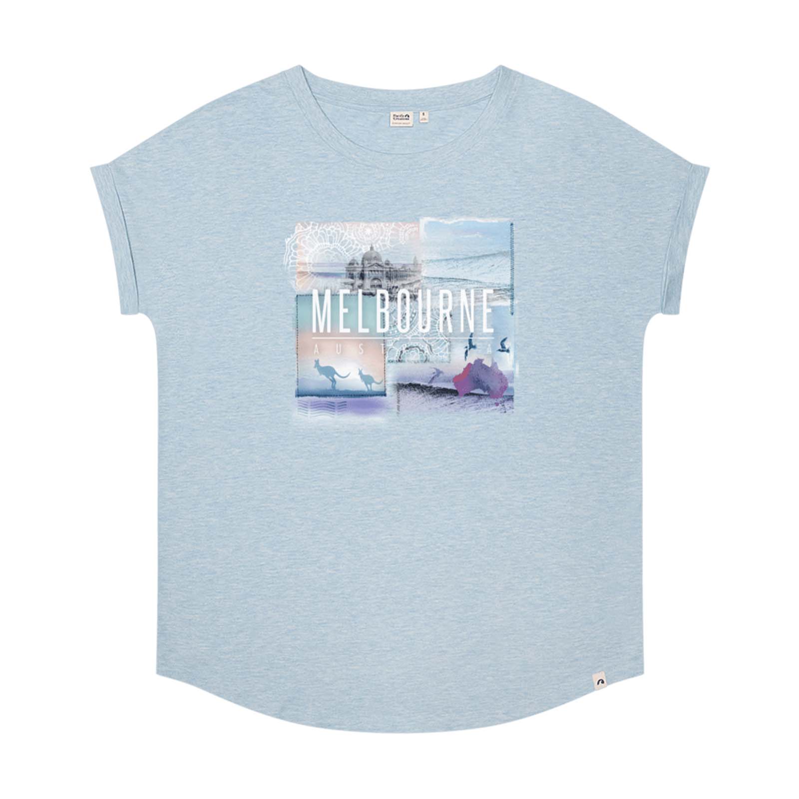 Ladies-T-Shirt-Melbourne-Blue-Marle