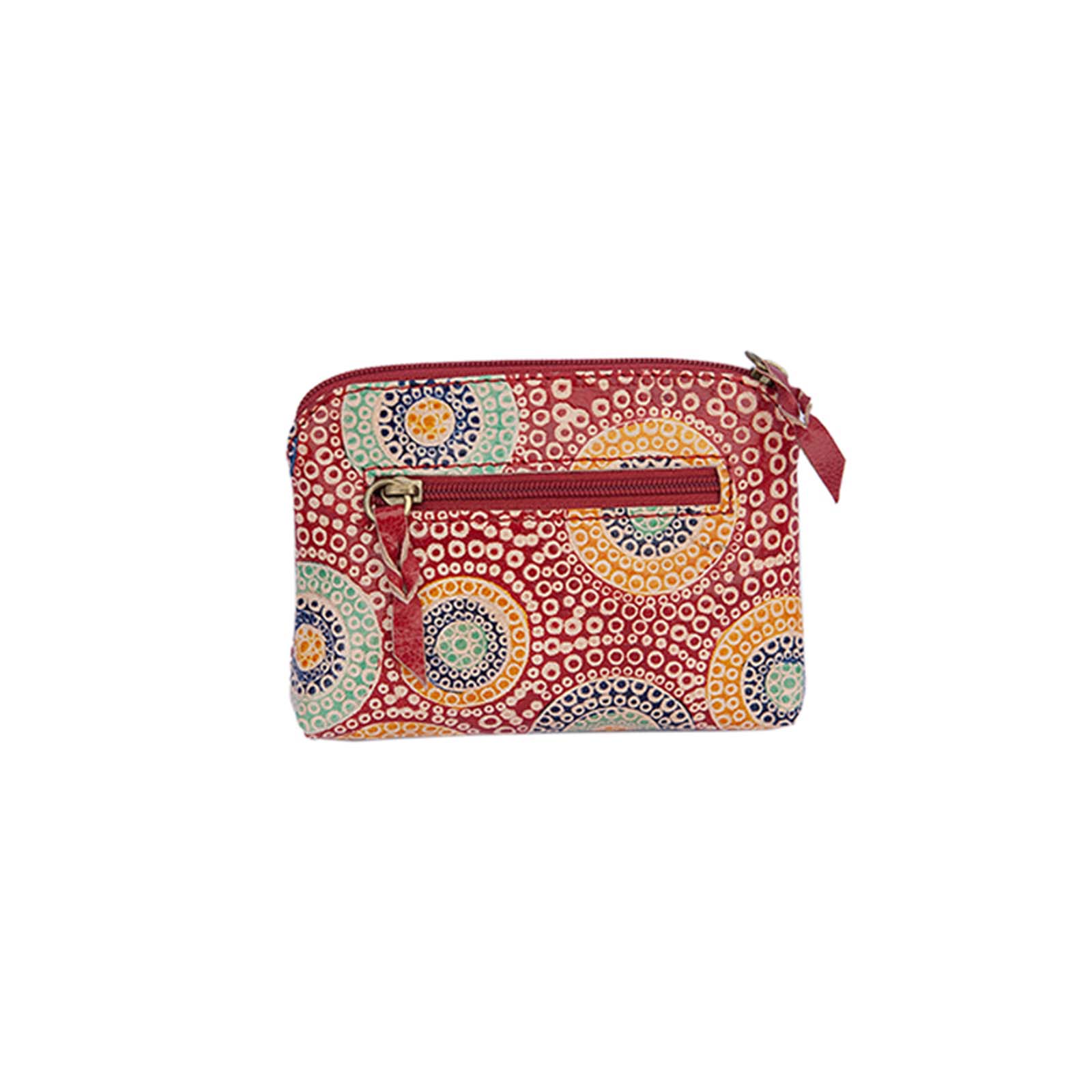 Leather-Purse-Rectangle-Kangaroo-In-Summer-Flowers-Red-Back