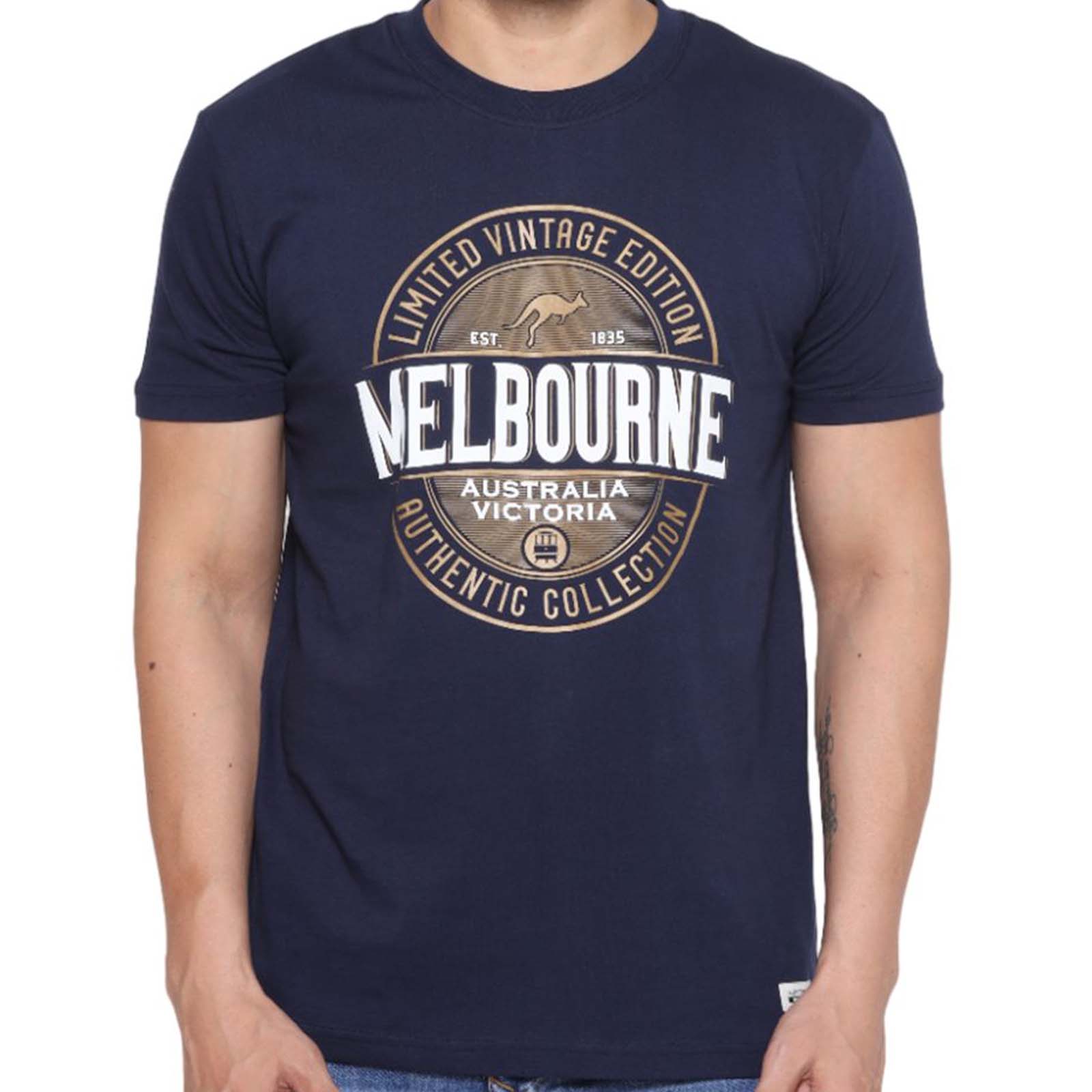 Melbourne-Limited-Vintage-Unisex-T-Shirt-Navy-Front