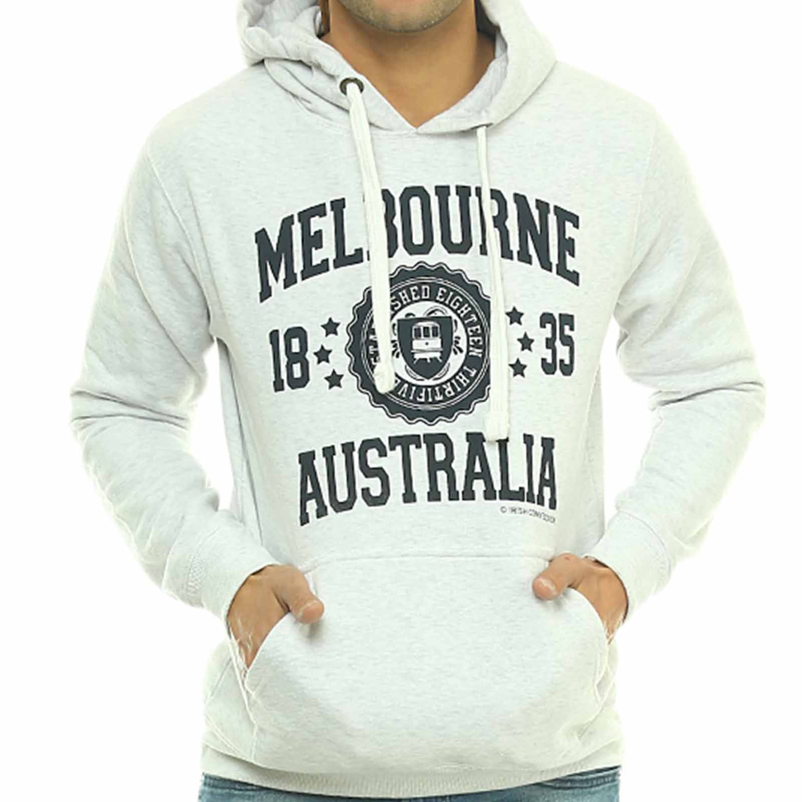 Melbourne-Stamp-Stars-Unisex-Hoodie-Ash-Grey-Front