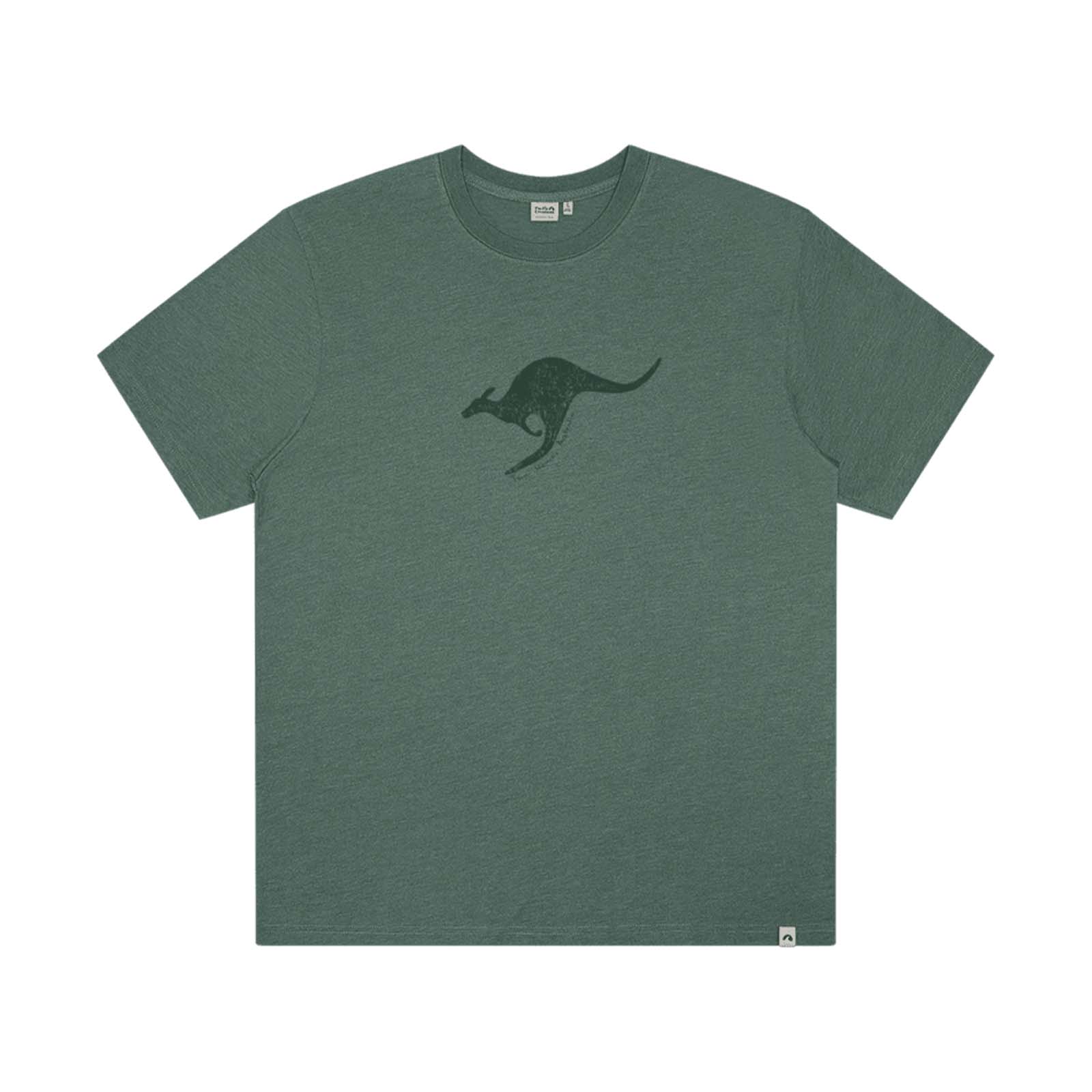 Mens-T-Shirt-Distressed-Kangaroo-Moss