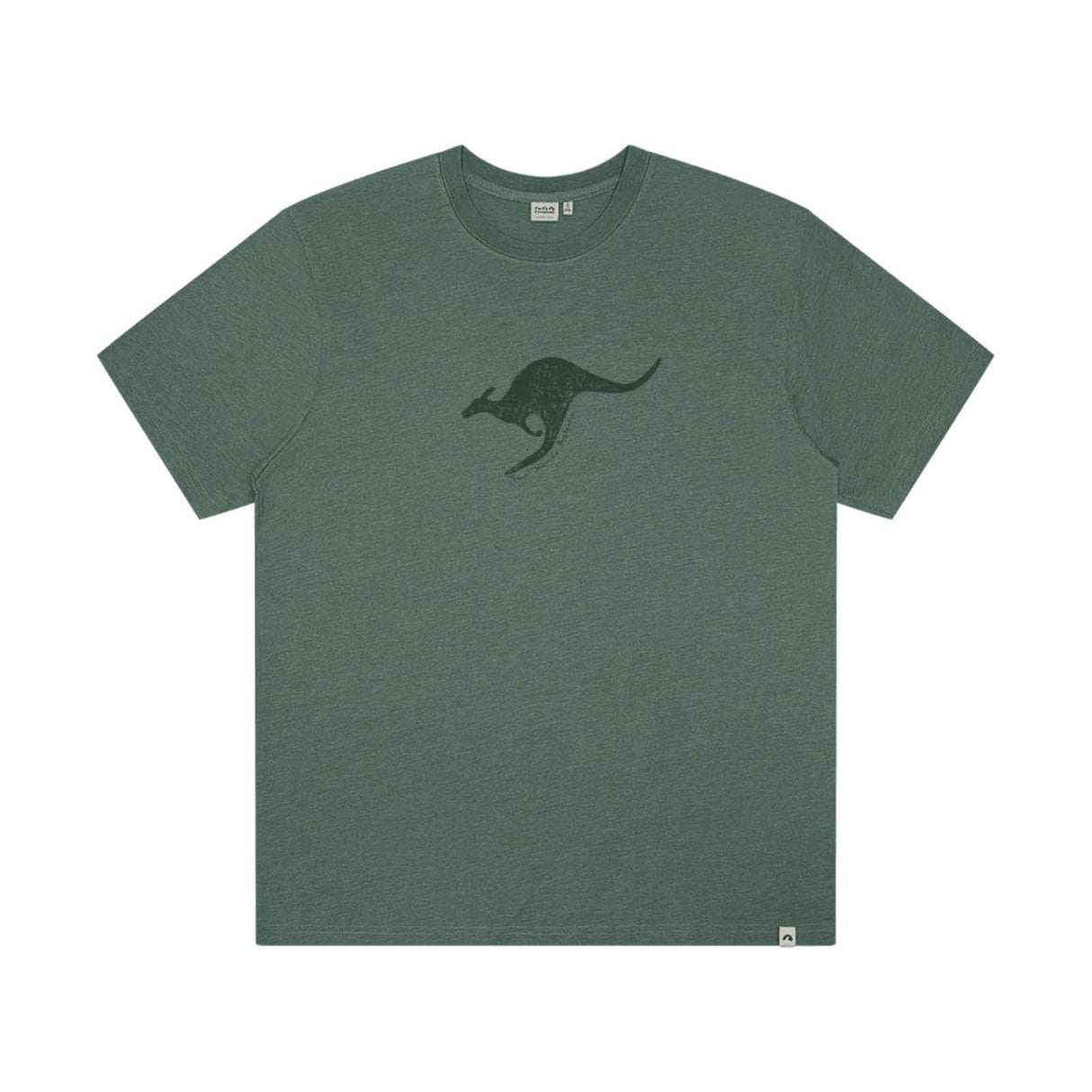 Mens-T-Shirt-Distressed-Kangaroo-Moss