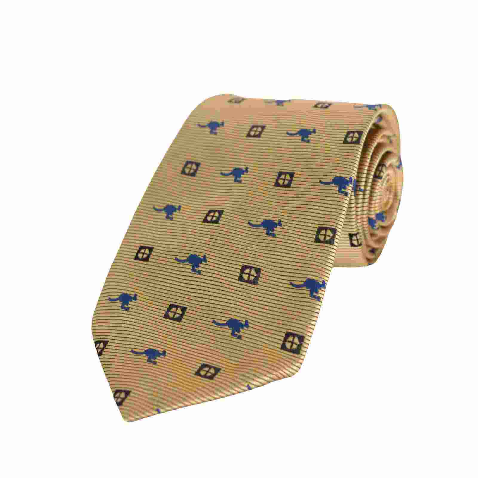 Neck-Tie-Kangaroo-Neat-Tie-Square-Gold