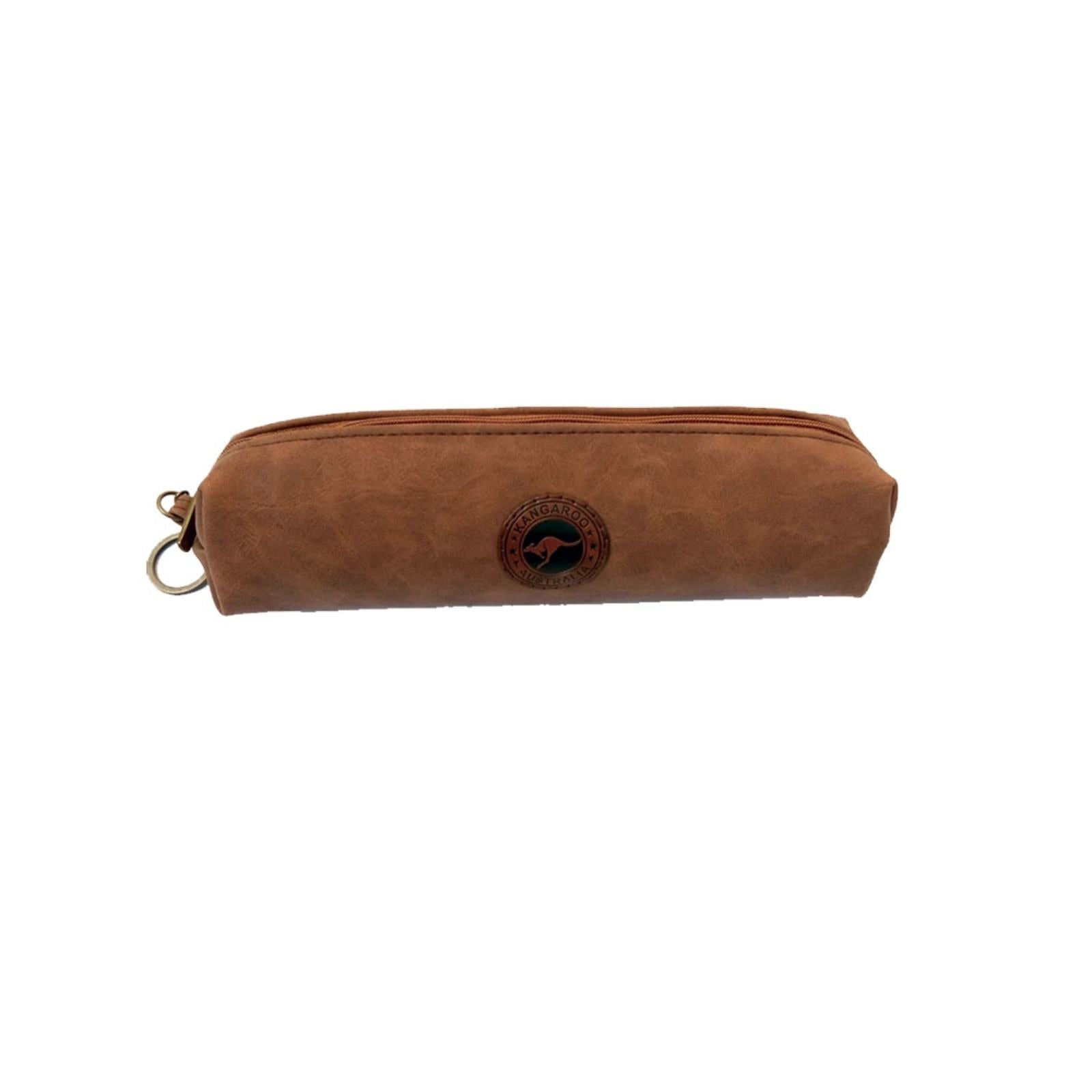 Pencil-Case-Kangaroo-Badge-Brown