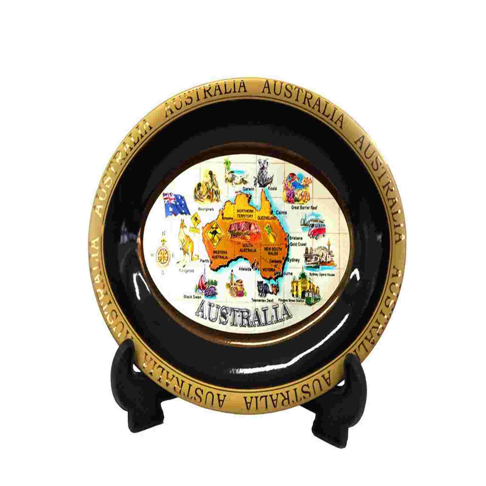 Plate-6-Inch-Orange-Map-Of-Australia