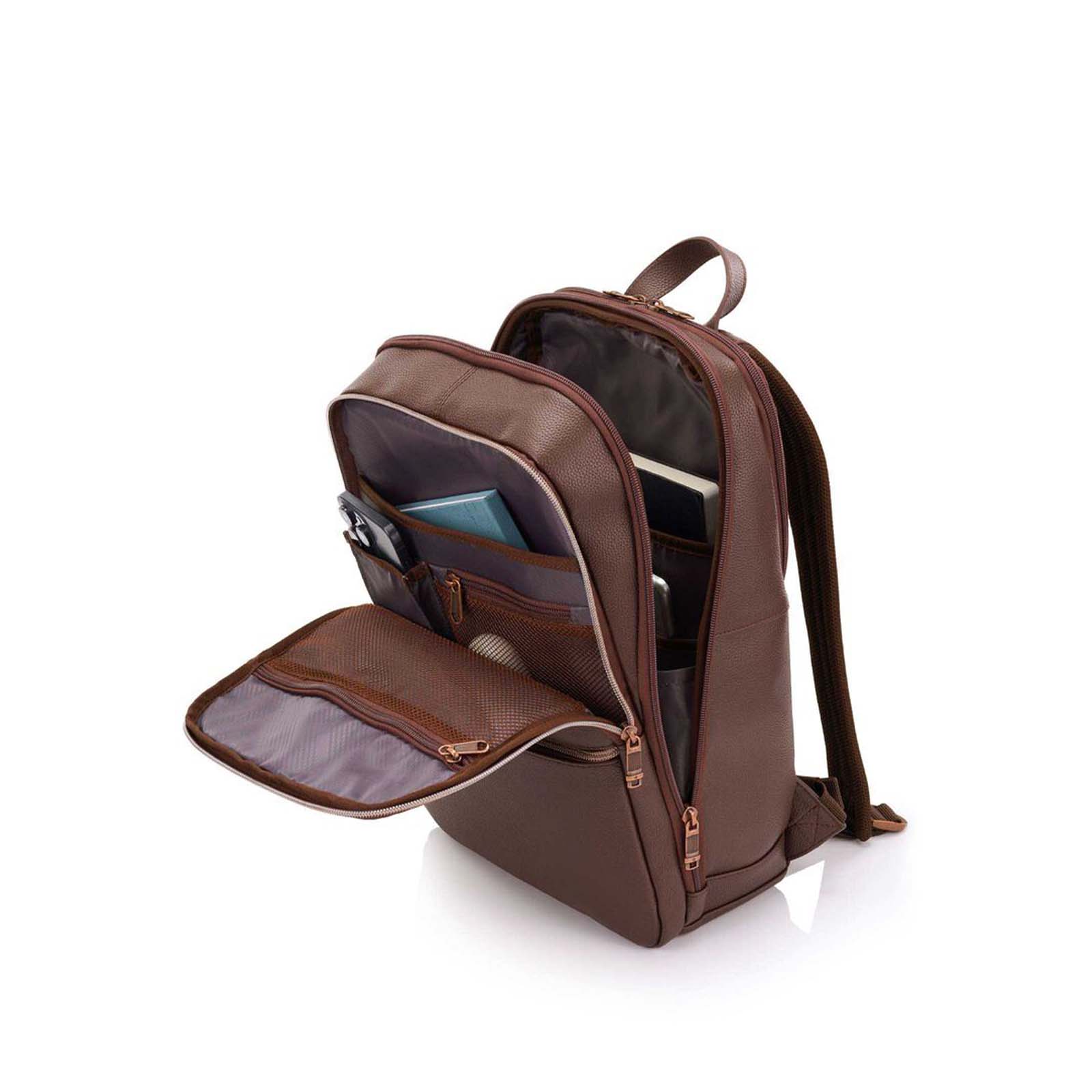 Samsonite-Classic-Leather-14-Inch-Laptop-Backpack-Chocolate-Open
