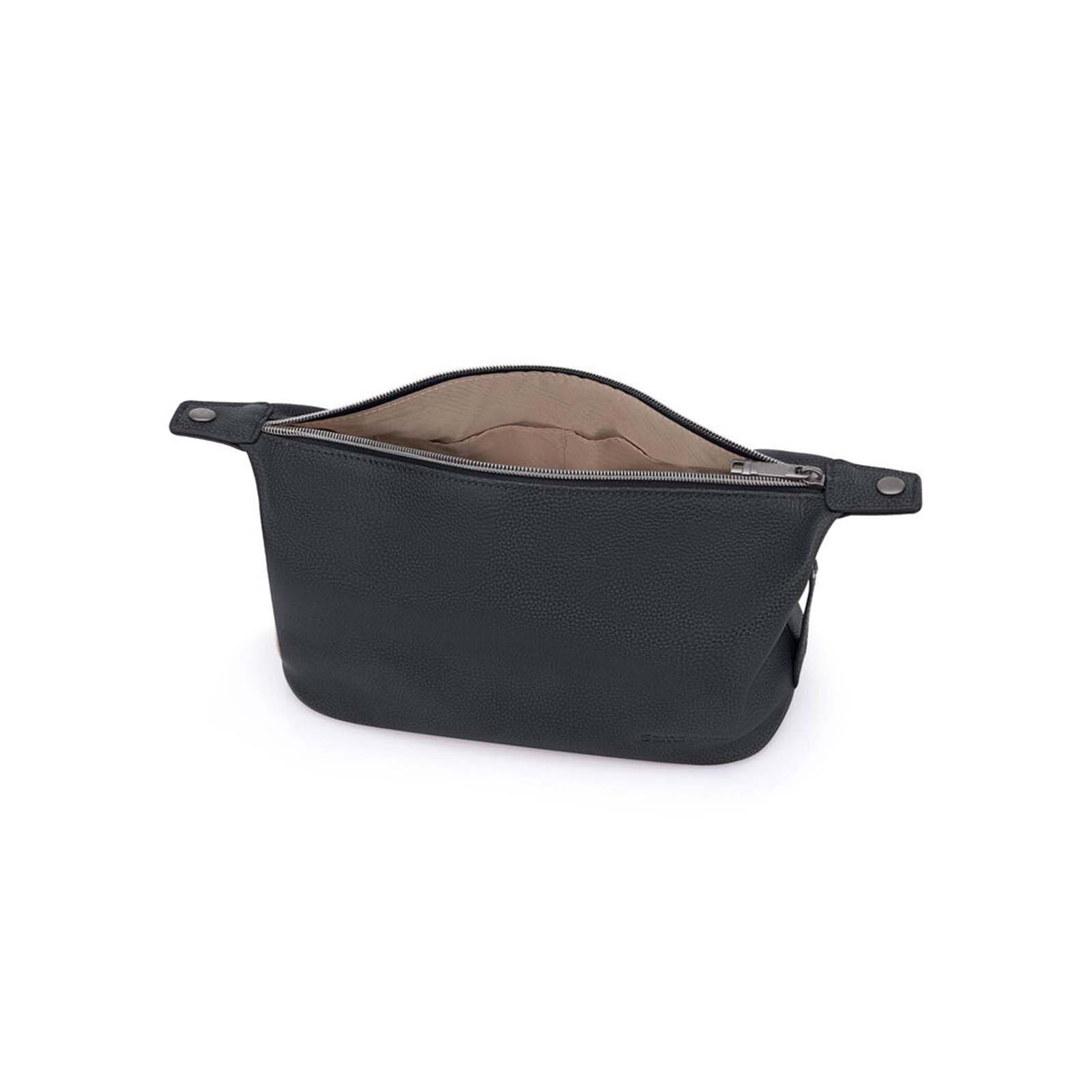 Samsonite-Classic-Leather-Wash-Bag-Black-Open