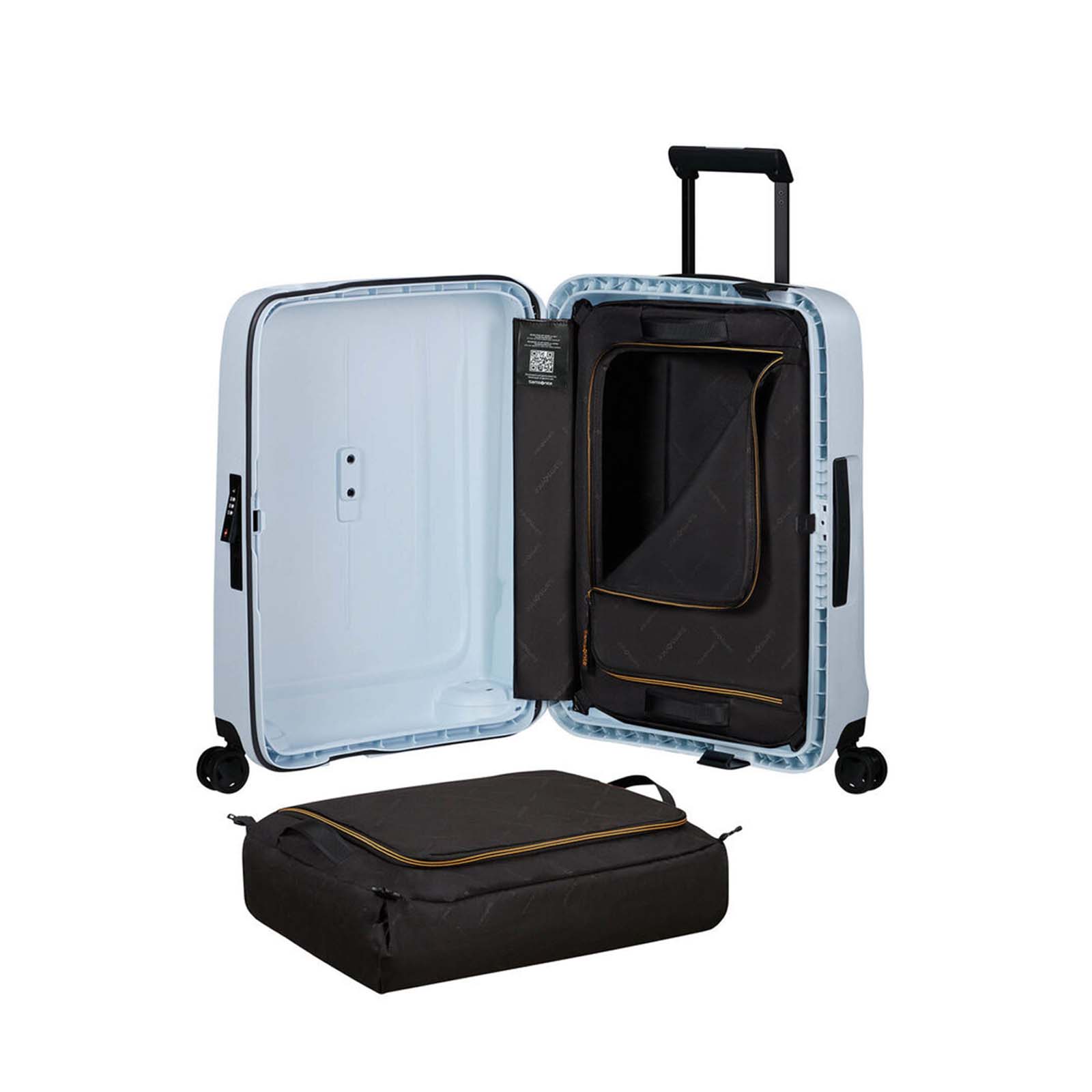 Samsonite-Essens-55cm-Carry-On-Suitcase-Glacier-Open-1