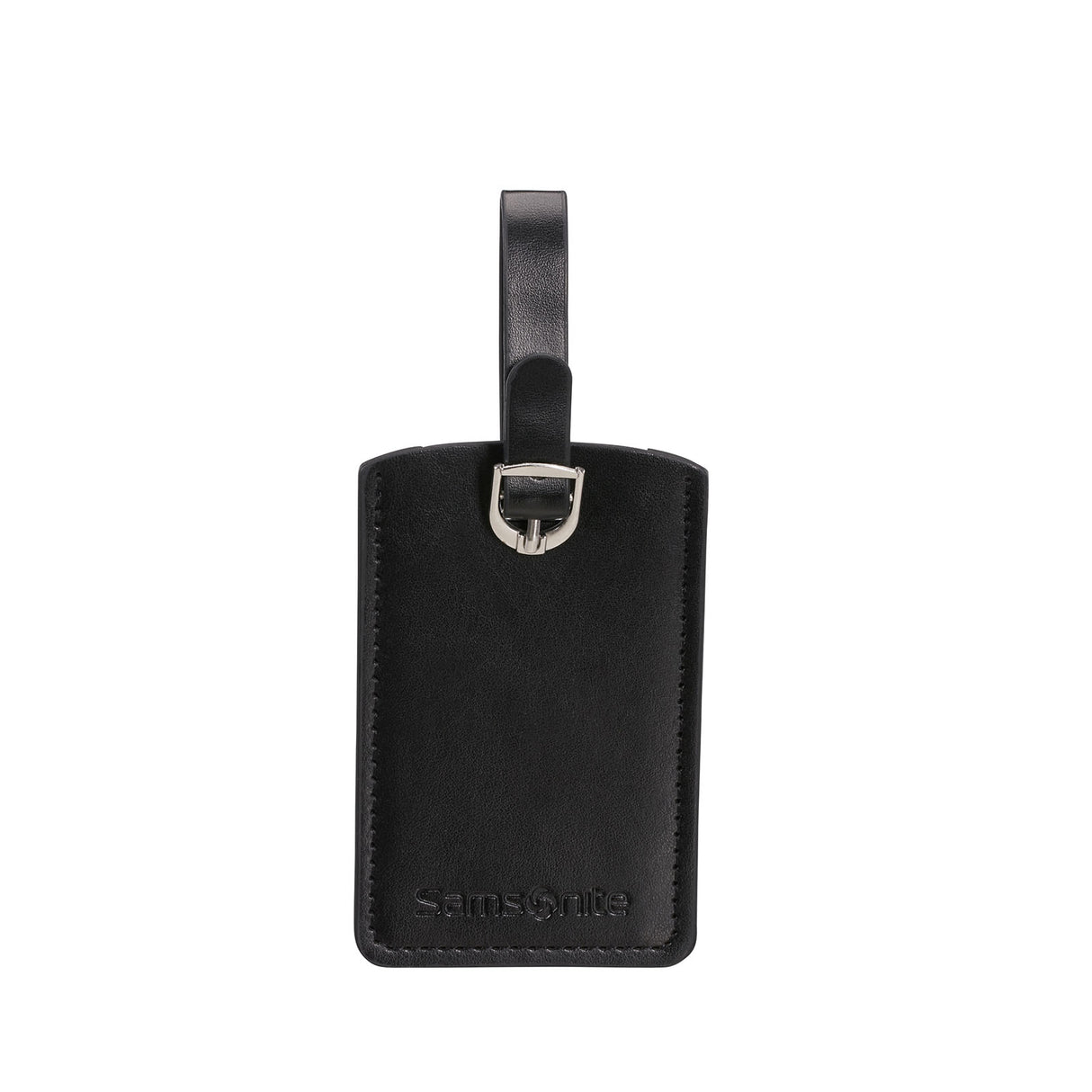 Samsonite-Leather-Luggage-Id-Tag-Set-Of-2-Black-Front