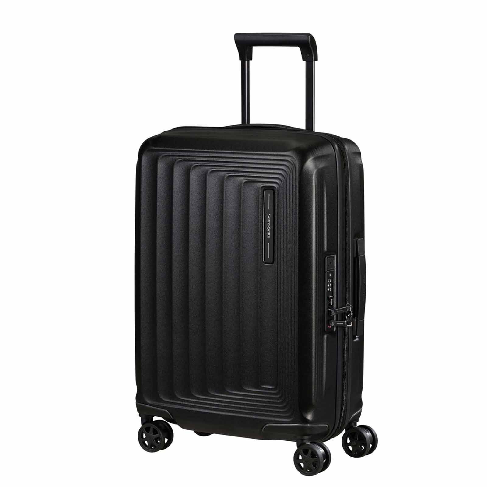 Samsonite-Nuon-55cm-Carry-On-Suitcase-Matt-Graphite-Front-Angle